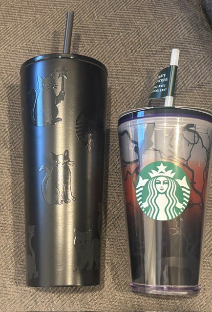 2026 Starbucks Halloween BLACK CAT 23 Oz. Cold Cup Tumbler AND 16 Oz Glow 2026 Starbucks Halloween BLACK CAT 23 Oz. Cold Cup Tumbler AND 16 Oz Glow