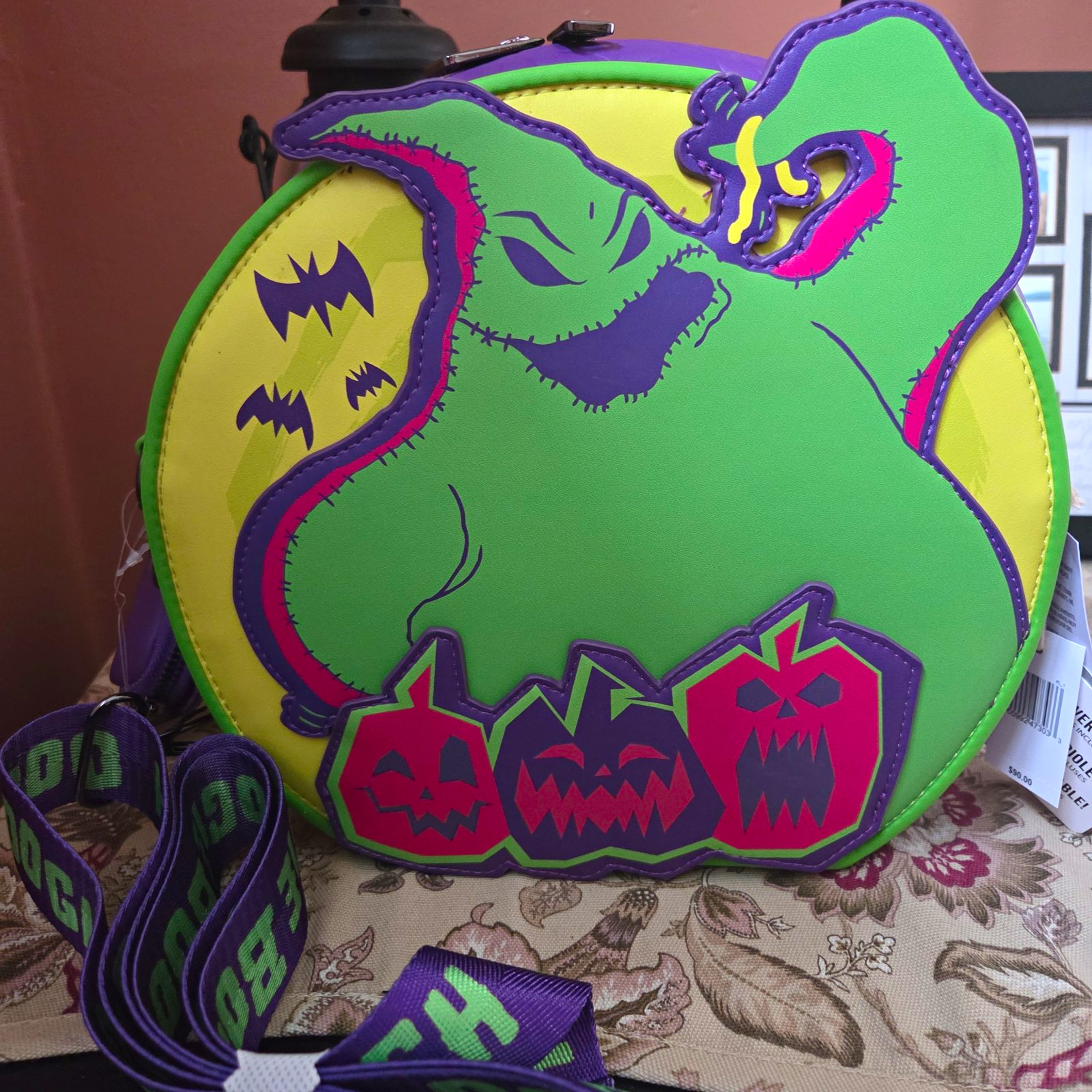 Loungefly/Disney NWT, Oogie Boogie Bash Glow in the Dark Mini Backpack/Crossbody
