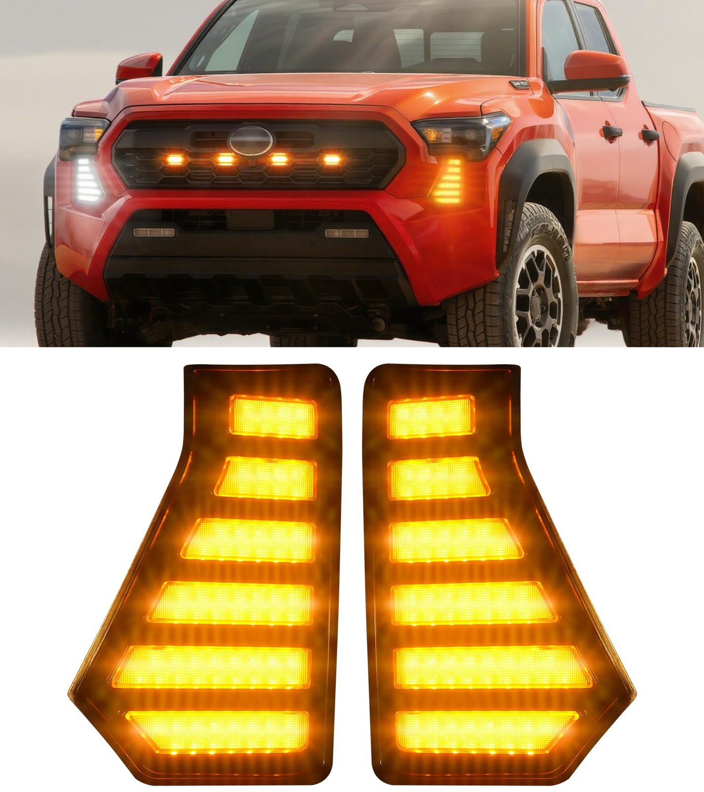 Fog Lights for 2024-2026 Toyota Tacoma LED DRL Amber