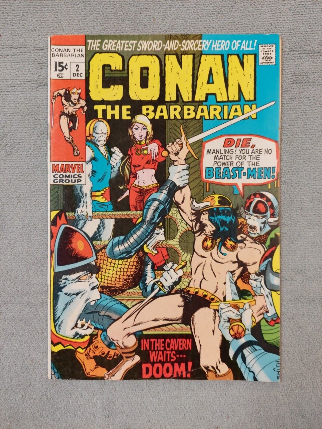 CONAN THE BARBARIAN #2      BARRY SMITH     MARVEL COMICS 1970      (F428)