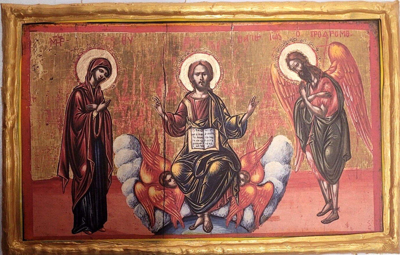 Deesis Deisis Christ Mary John The Baptist Byzantine Greek Eastern Orthodox Icon Deesis Deisis Christ Mary John The Baptist Byzantine Greek Eastern Orthodox Icon