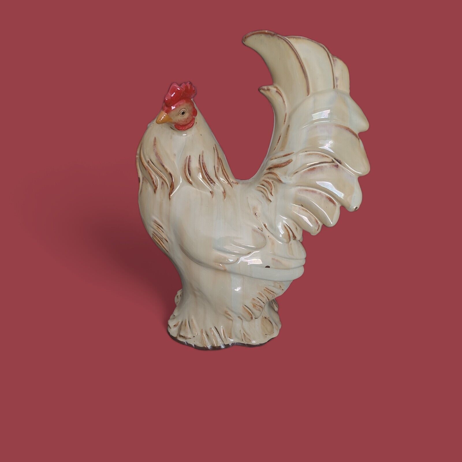 Large Porcelain Chicken Grannycore Cottagecore French County Farmhouse 