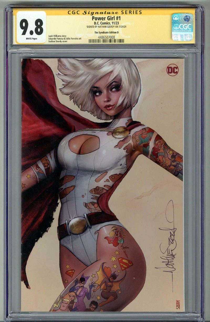POWER GIRL #1 CGC 9.8 SS SIGNED NATHAN SZERDY NYCC VARIANT EDITION TATTOO RARE POWER GIRL #1 CGC 9.8 SS SIGNED NATHAN SZERDY NYCC VARIANT EDITION TATTOO RARE