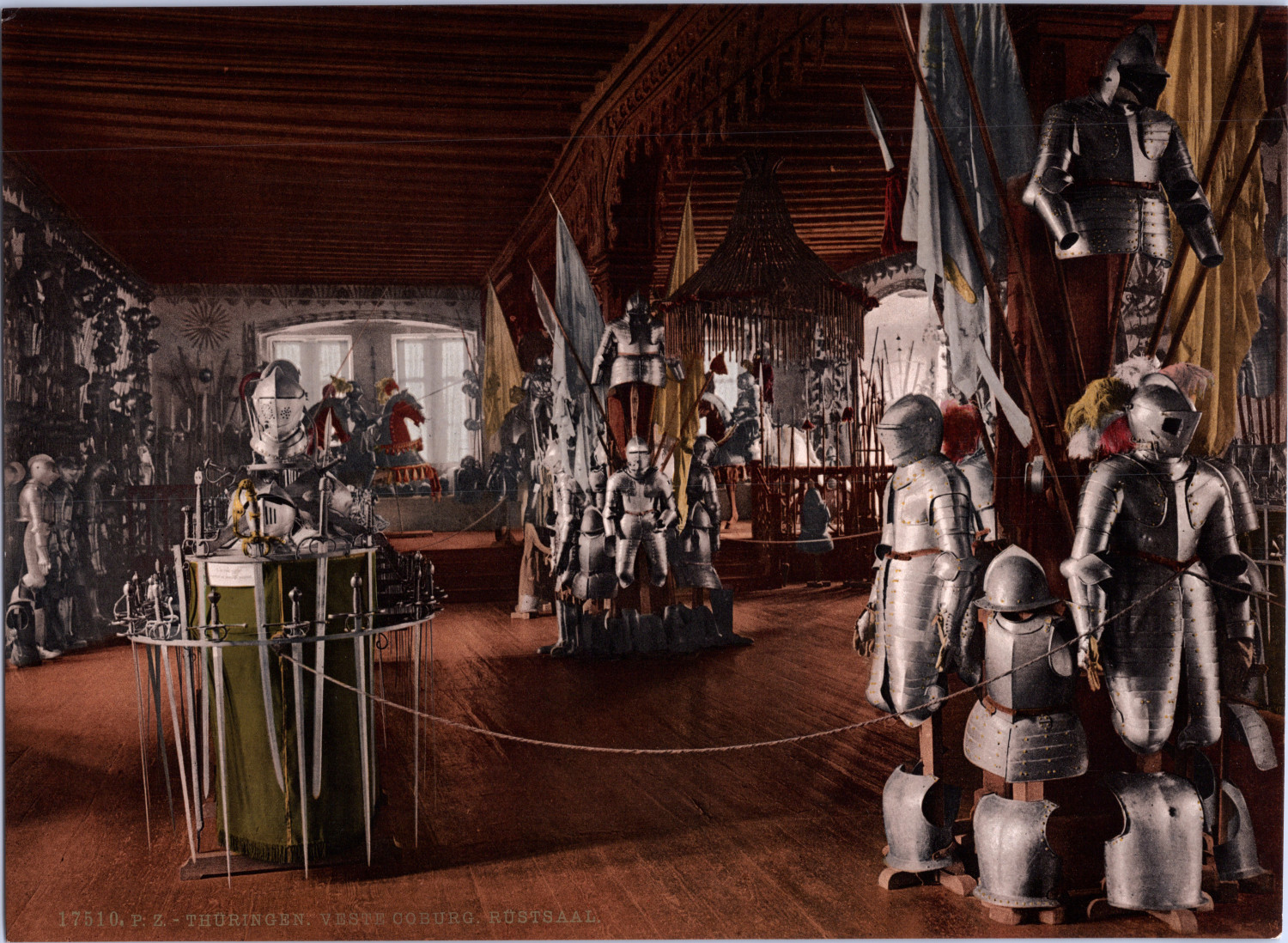 Coburg. Coburg jacket. Armoury hall. Germany, vintage print photochromic, vinta Coburg. Coburg jacket. Armoury hall. Germany, vintage print photochromic, vinta