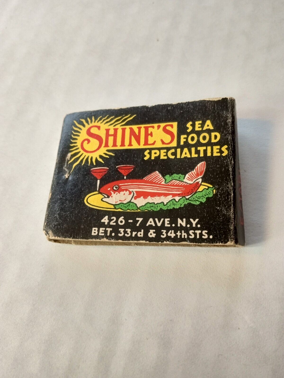 Shine\'s Bar Restaurant 426-28 7th Ave  NYC Adj To Penn Station Matchbook