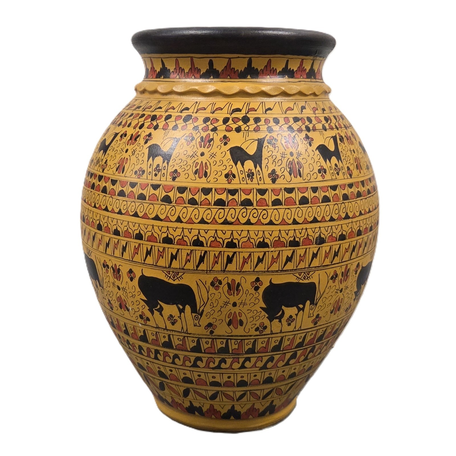 Large 12 in Greek Ancient Greece Geometric Ceramic Pottery Vase Vessel Handmade Large 12 in Greek Ancient Greece Geometric Ceramic Pottery Vase Vessel Handmade