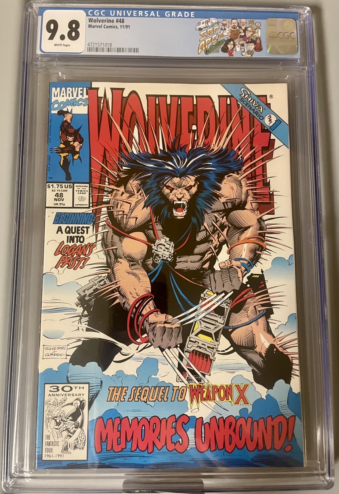 WOLVERINE 48 - CGC 9.8 (Marvel 1991) White Pages Custom Label WOLVERINE 48 - CGC 9.8 (Marvel 1991) White Pages Custom Label