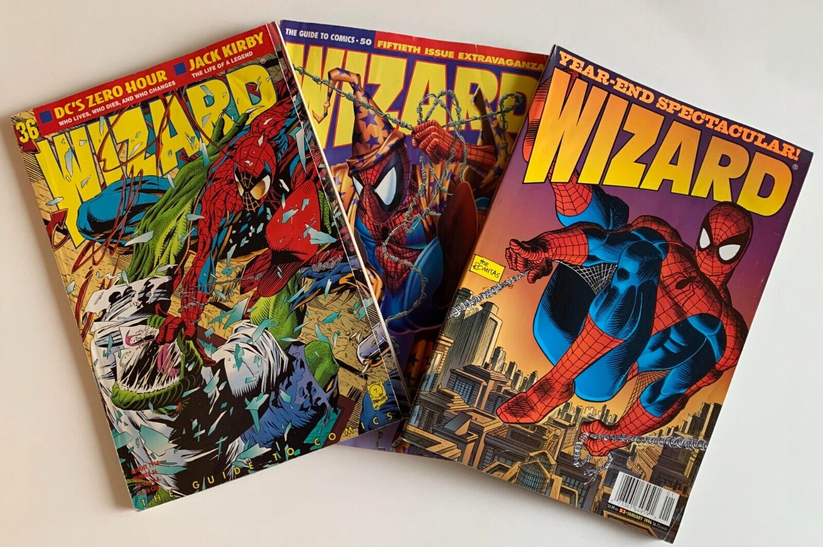 WIZARD Magazine #36, 50, 53  (1994/1995) Spider-Man Covers/Two McFarlane Covers