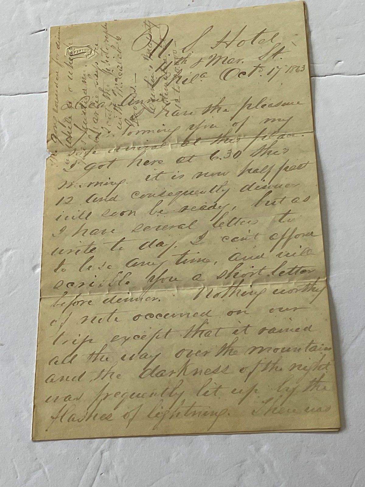 CIVIL WAR OFFICER LETTER OCTOBER 1863 REGIMENT NEWS AND CAMP LIFE PHILADELPHIA CIVIL WAR OFFICER LETTER OCTOBER 1863 REGIMENT NEWS AND CAMP LIFE PHILADELPHIA