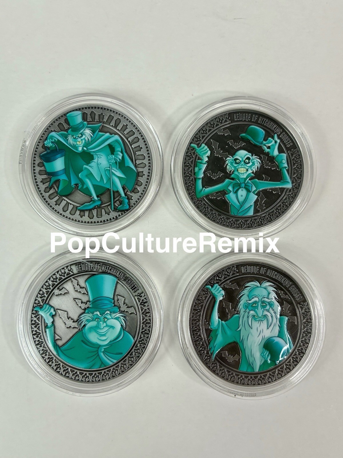 Walt Disney World Haunted Mansion Hatbox Ghosts Collectible Medallion Set