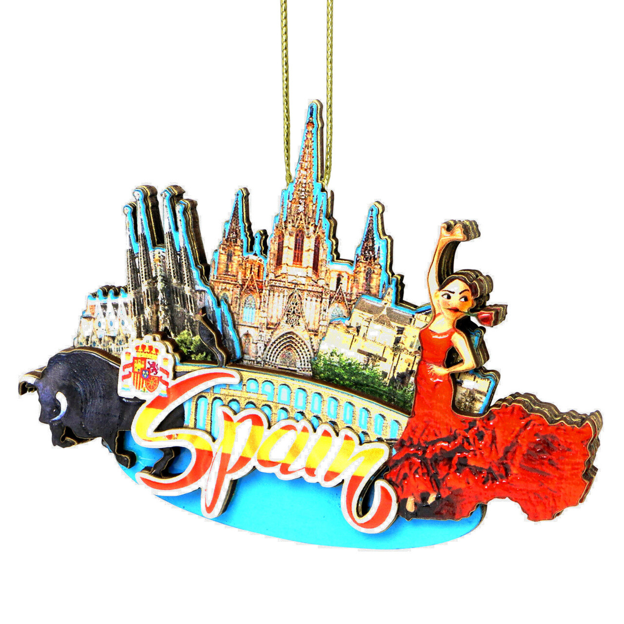 3D Wooden Spain Ornament 3D Wooden Spain Ornament
