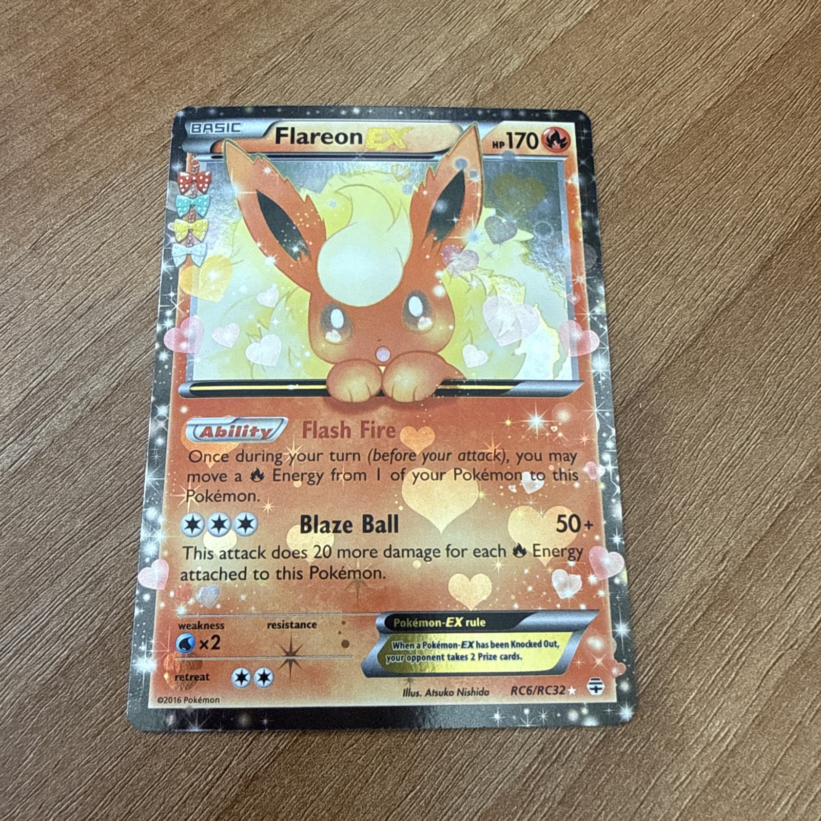 Pokémon TCG Flareon EX Holo Card Generations Ultra Rare, RC6/RC32 Pokémon TCG Flareon EX Holo Card Generations Ultra Rare, RC6/RC32
