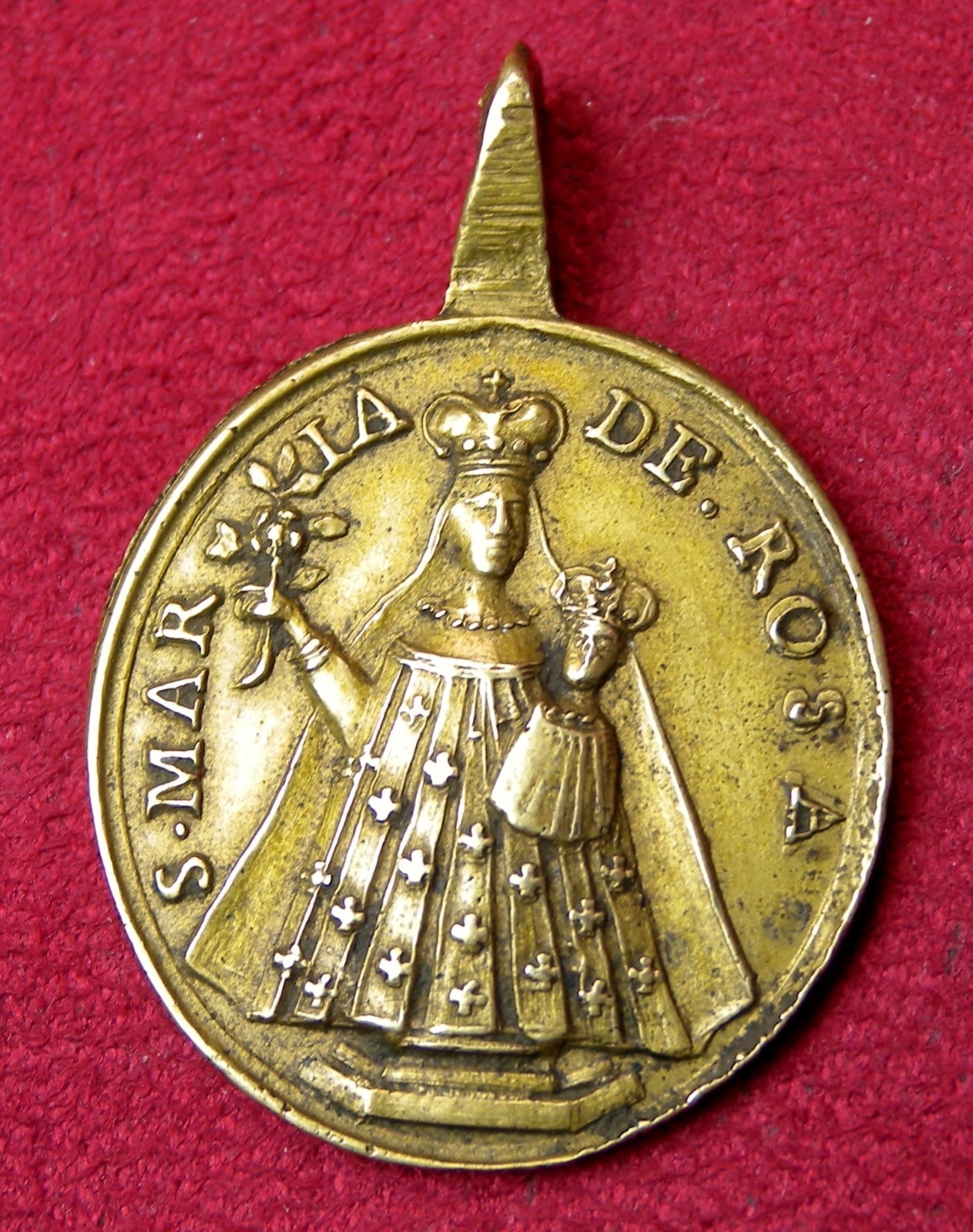 Antique 18th Century 1776 Our Lady of the Rose Pius VI Papal States Bronze Medal Antique 18th Century 1776 Our Lady of the Rose Pius VI Papal States Bronze Medal
