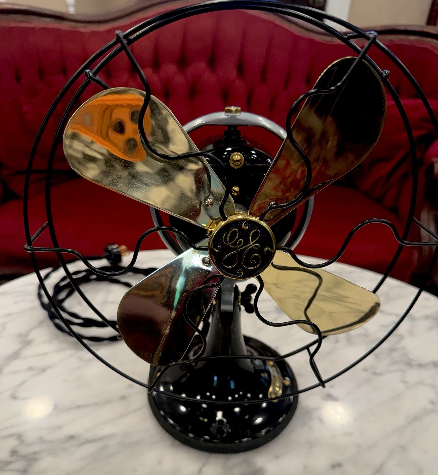 🔥Antique Vintage Electric 1920’s GE 9” Whiz Oscillating Fan Brass RESTORED 🔥Antique Vintage Electric 1920’s GE 9” Whiz Oscillating Fan Brass RESTORED
