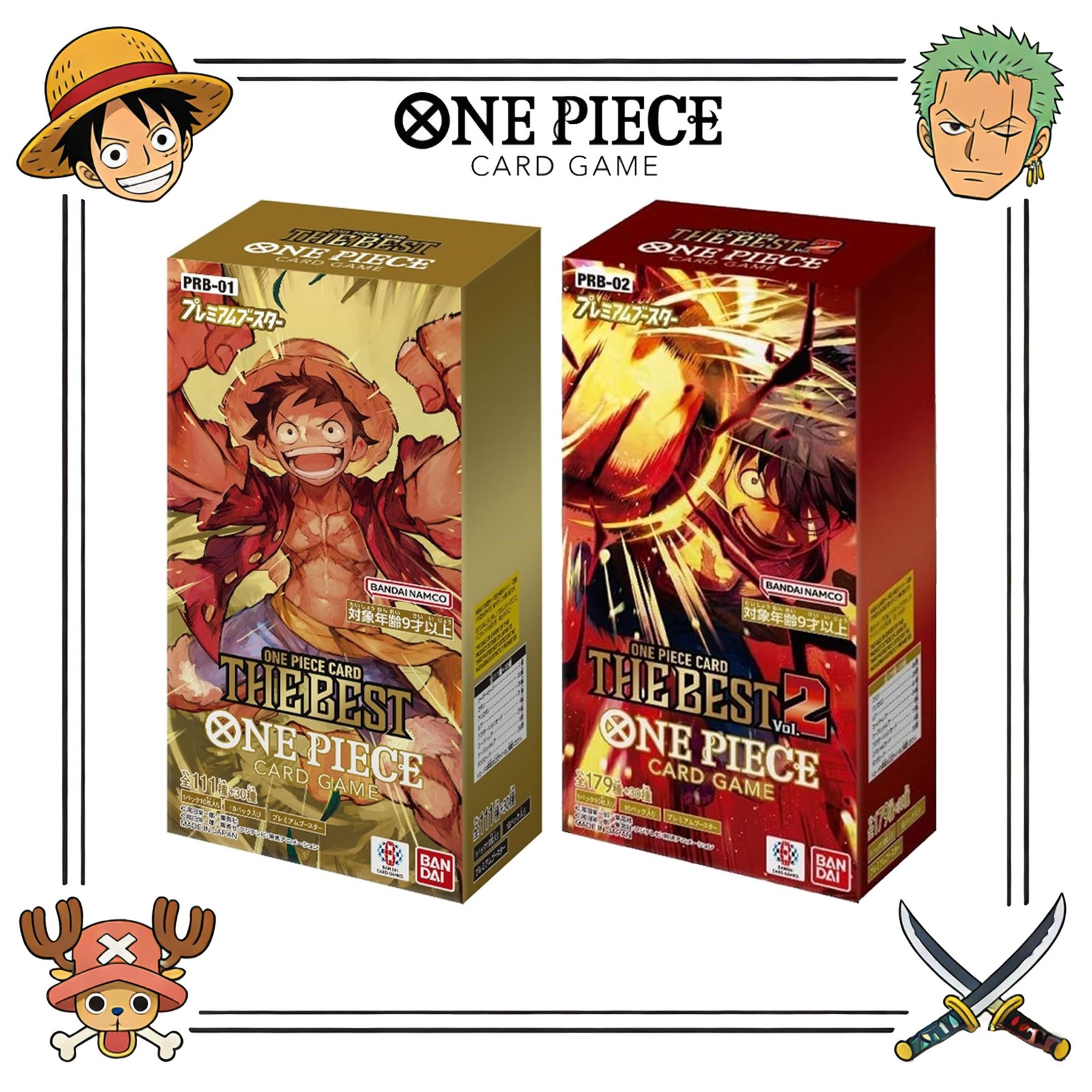 PRB-01 PRB-02 Japanese One Piece Premium Booster BOX THE BEST Sealed PRB-01 PRB-02 Japanese One Piece Premium Booster BOX THE BEST Sealed