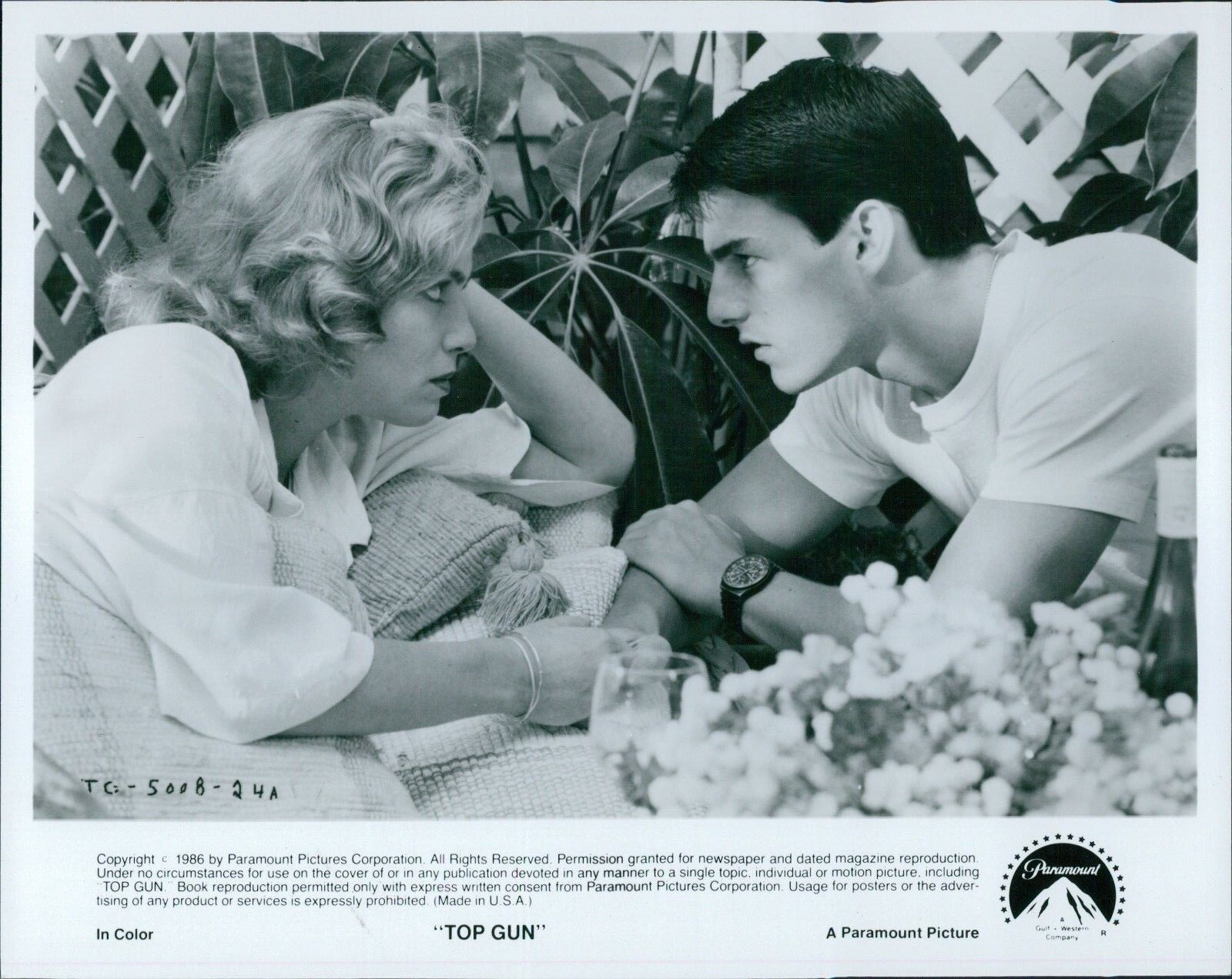 Top Gun Tom Cruise Kelly McGillis Unsigned Original Still Promo 8x10 Photo A