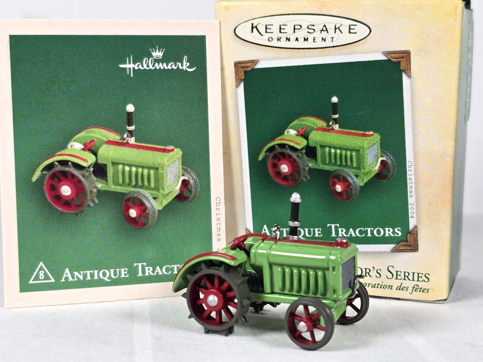 Hallmark Miniature Ornament ANTIQUE TRACTORS #8 2004 Diecast Green