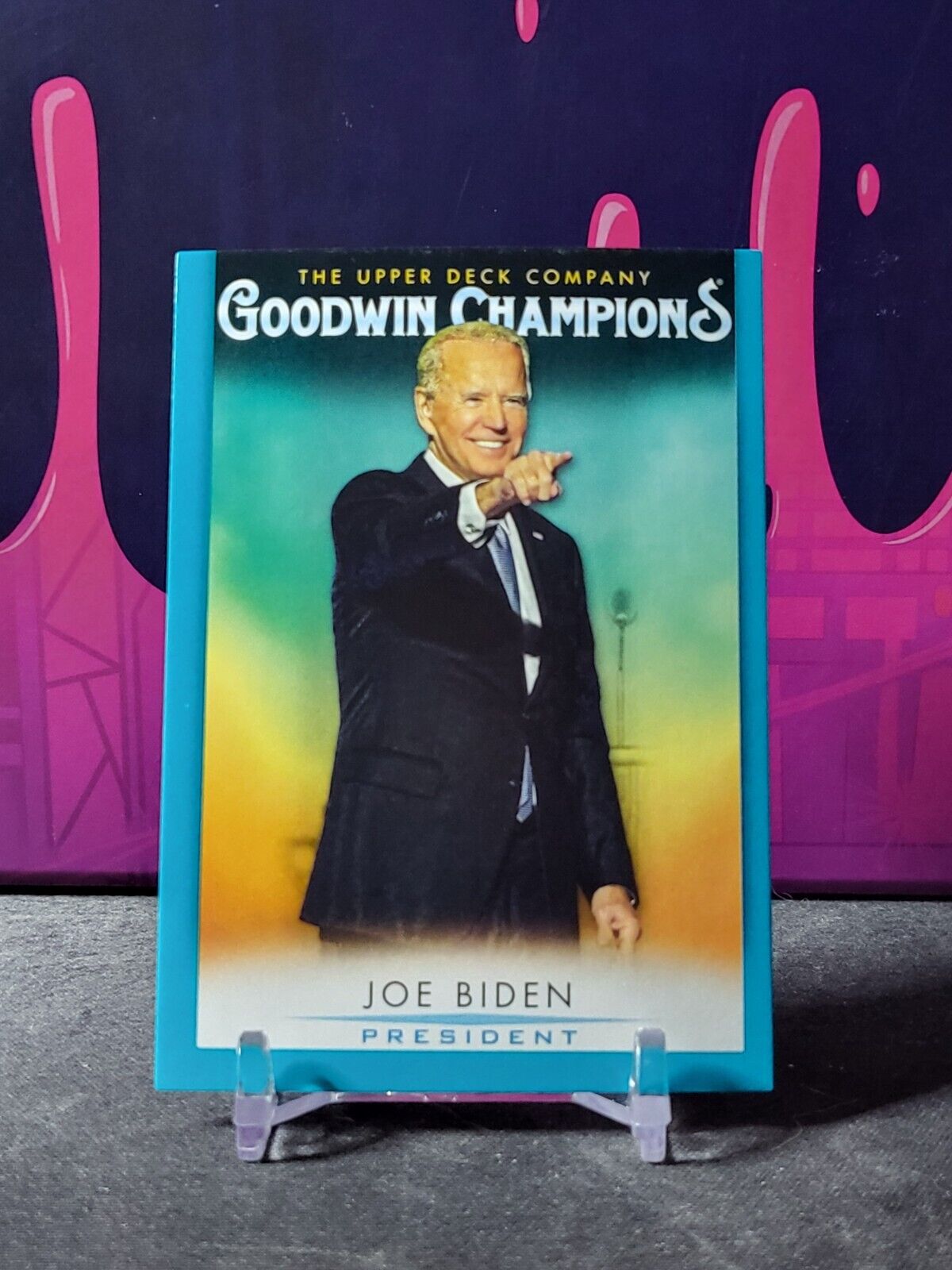 Joe Biden 2021 Upper Deck Goodwin Champions Turquoise Parallel #2 President USA