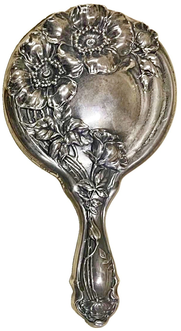 Antique Sterling Silver Mirror Unger Brothers 1905 Art Nouveau 9-1/2” X 5-1/4” Antique Sterling Silver Mirror Unger Brothers 1905 Art Nouveau 9-1/2” X 5-1/4”