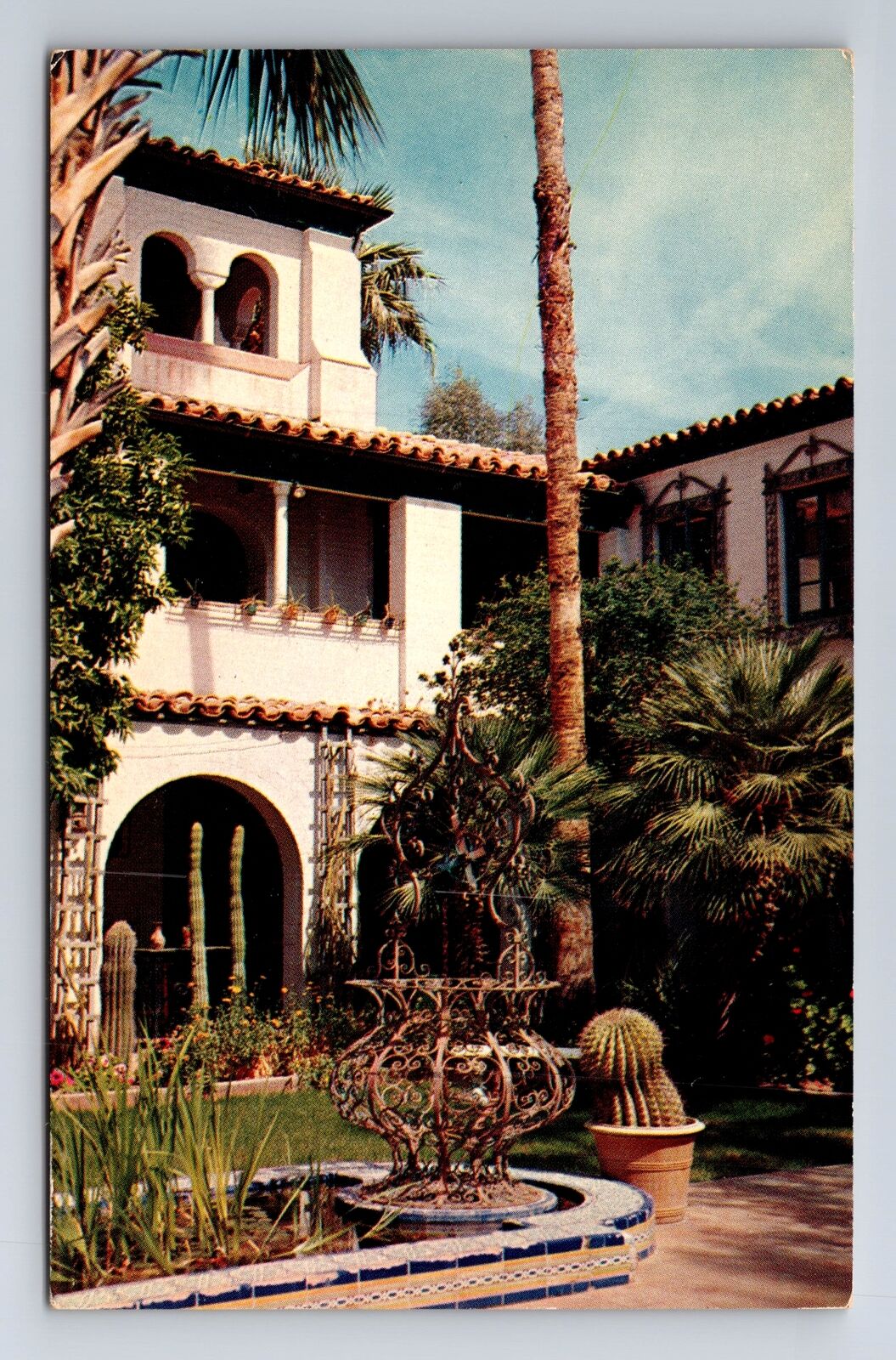 Phoenix AZ-Arizona, Royal Palms Inn, Spanish Patio, Antique, Vintage Postcard
