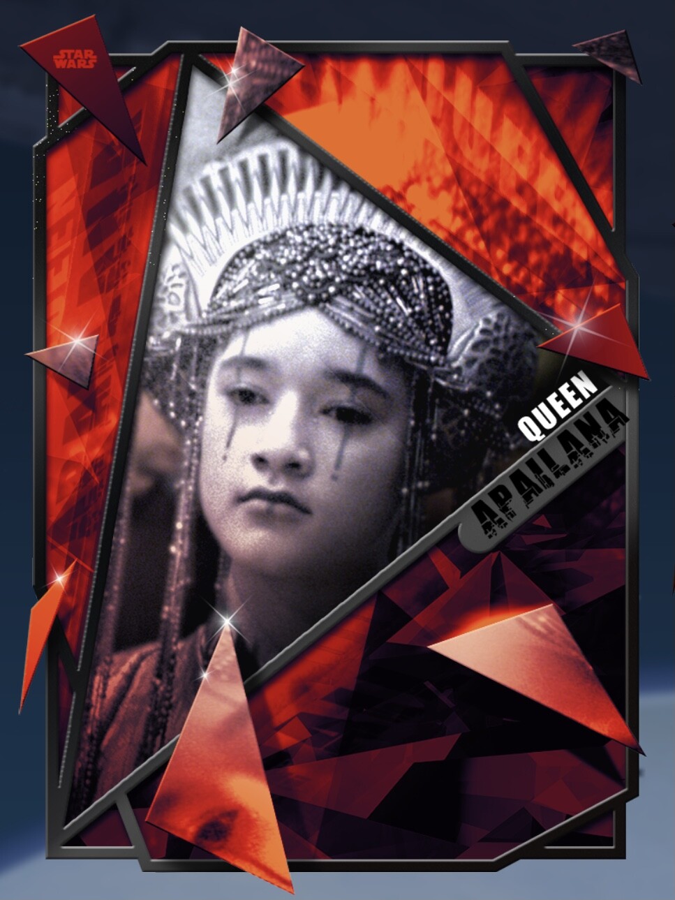 FRACTURED BLACK QUEEN APAILANA REVENGE OF SITH LOCK- Topps STAR WARS CARD TRADER FRACTURED BLACK QUEEN APAILANA REVENGE OF SITH LOCK- Topps STAR WARS CARD TRADER