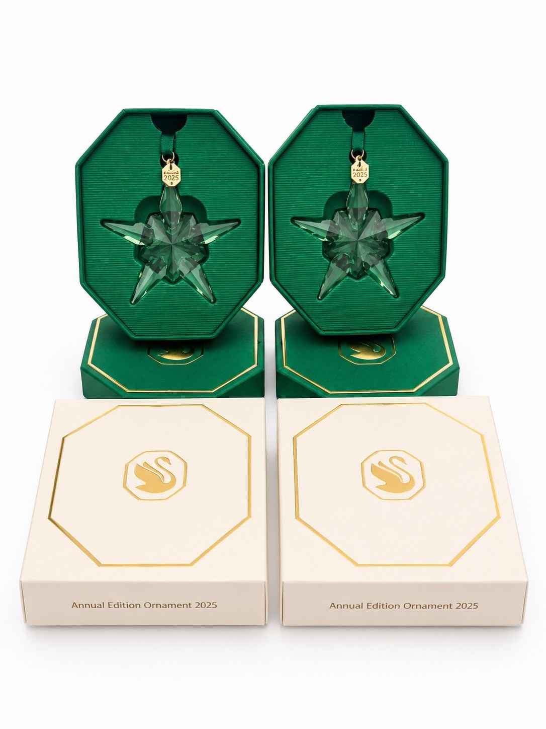 2 Authentic 2025 Swarovski Crystal Ornament Annual Edition Limited Xmas 5701826 2 Authentic 2025 Swarovski Crystal Ornament Annual Edition Limited Xmas 5701826