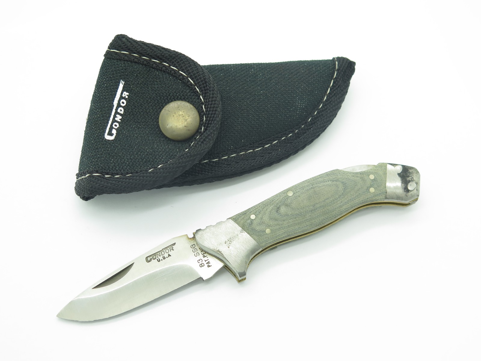Vtg 1980s Condor 83 Seizo Imai Seki Japan 3.5" Folding Lockback Knife & Sheath Vtg 1980s Condor 83 Seizo Imai Seki Japan 3.5" Folding Lockback Knife & Sheath