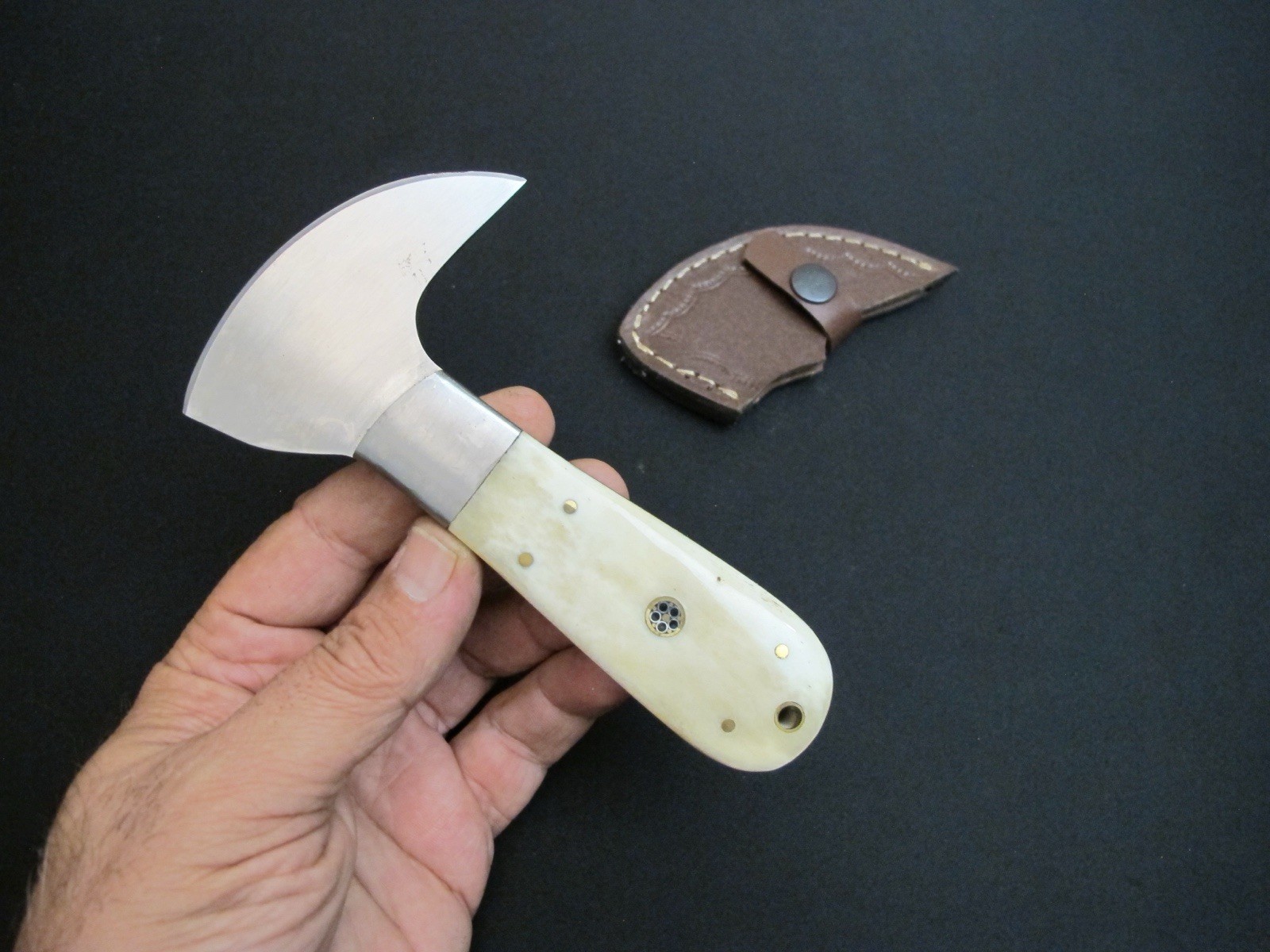 Vtg Custom Crown Leather Paring Knife Bookbinding Skiving Antique Tool + Sheath Vtg Custom Crown Leather Paring Knife Bookbinding Skiving Antique Tool + Sheath