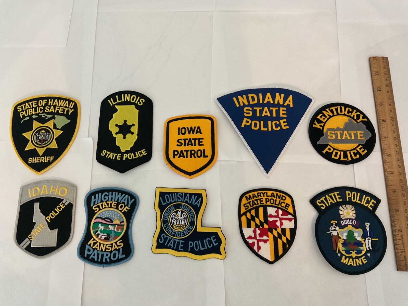 State Law Enforcement patches All different 10 piece set. All new.Full size State Law Enforcement patches All different 10 piece set. All new.Full size
