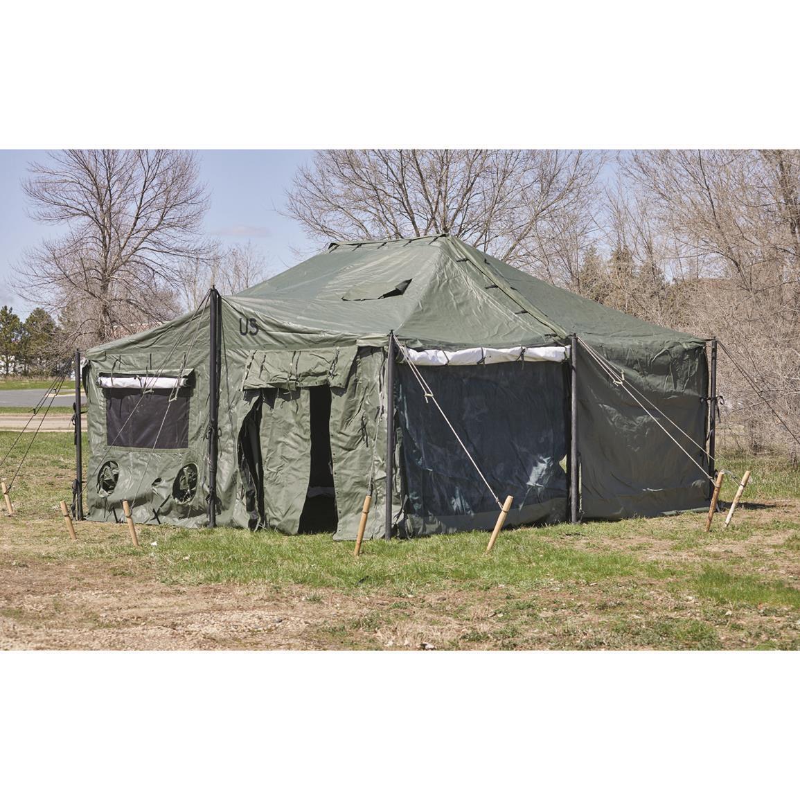 U.S. Military Surplus MGPTS Type 1 Tent System, 18 ft x 18ft, Used