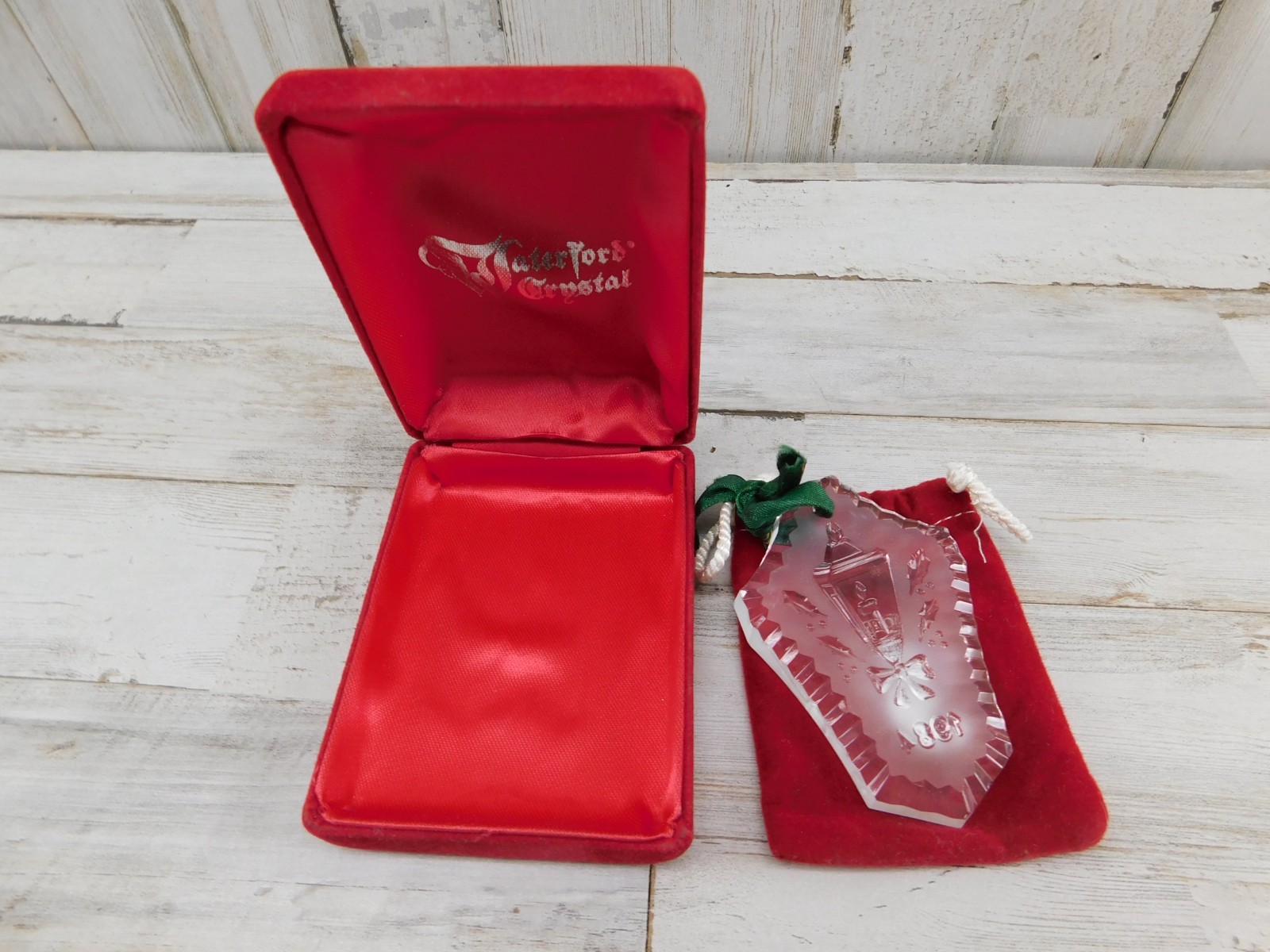 Vtg Waterford Crystal Annual Ornament 1984 Lantern Ireland w/ Box & Pouch