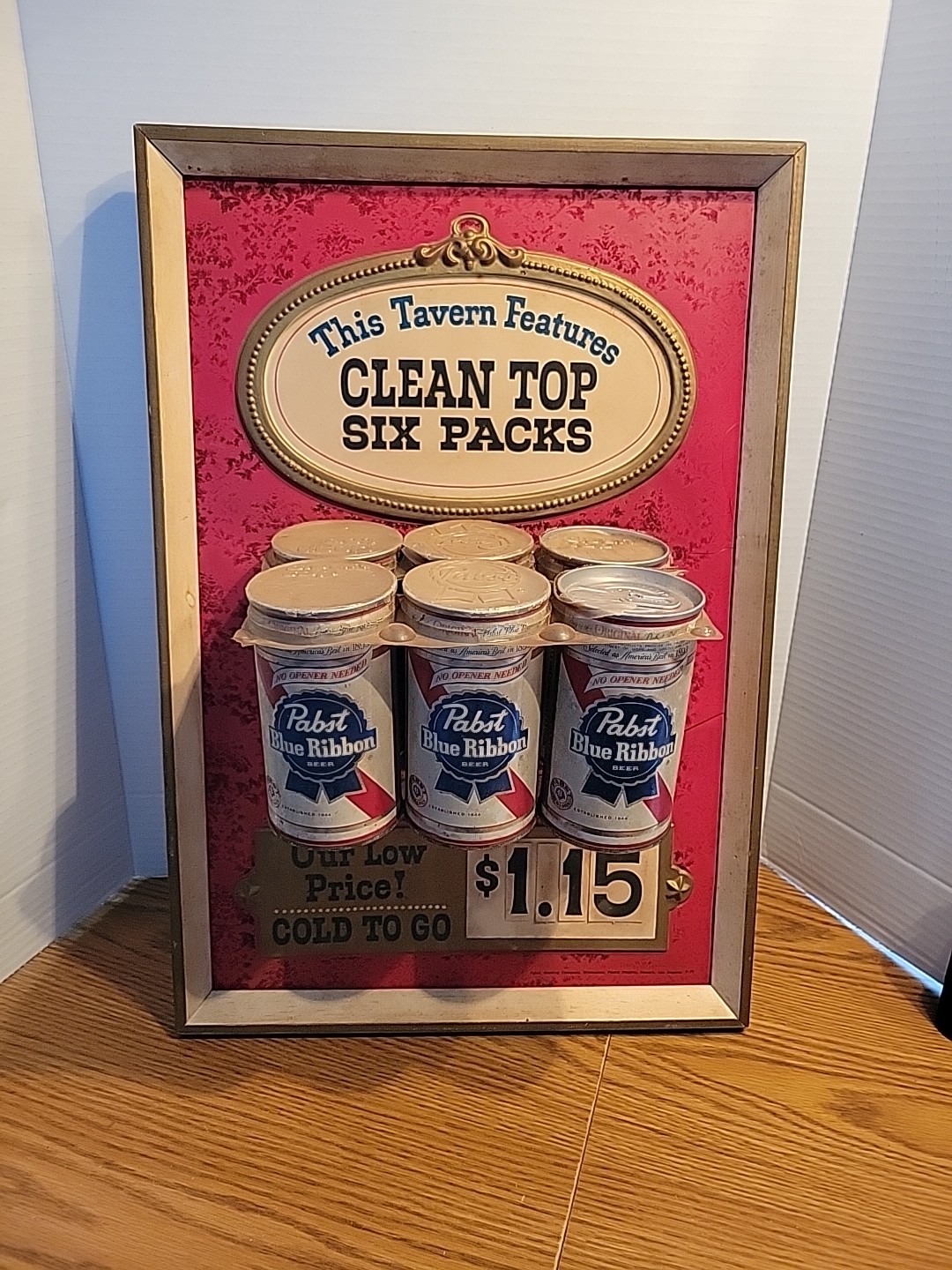 Pabst Beer Six Pack Of Zip Top Cans Advertising Sign Vintage 1960s Pabst Beer Six Pack Of Zip Top Cans Advertising Sign Vintage 1960s