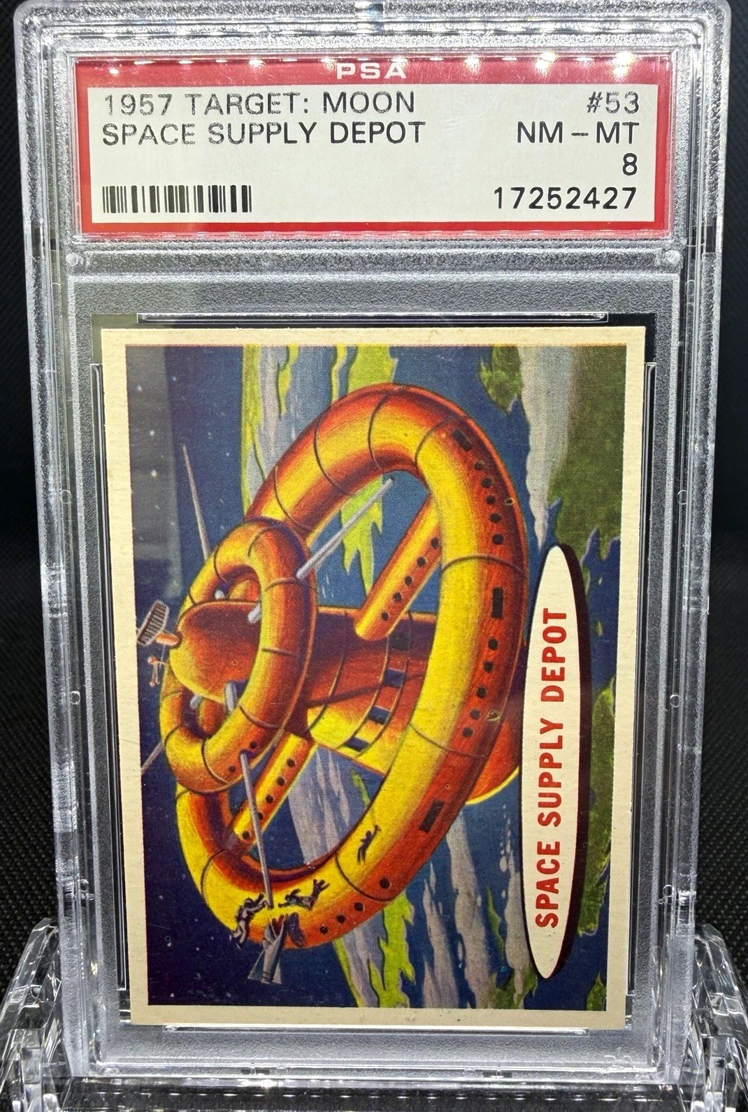 1957 Target: Moon Space Supply Depot #53 PSA 8 NM-MT Non-Sport Trading Card