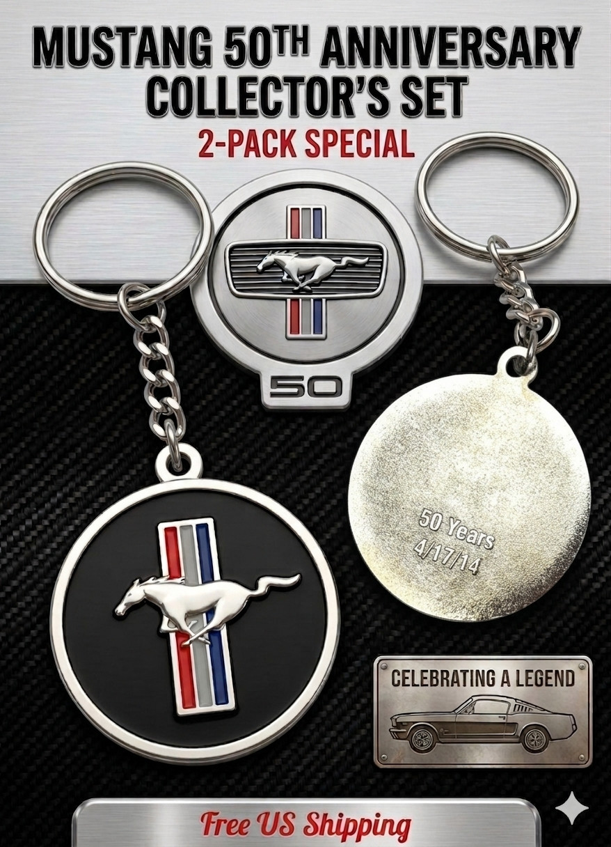 Ford Mustang 50th Anniversary Collector Keychain Set Ford Mustang 50th Anniversary Collector Keychain Set