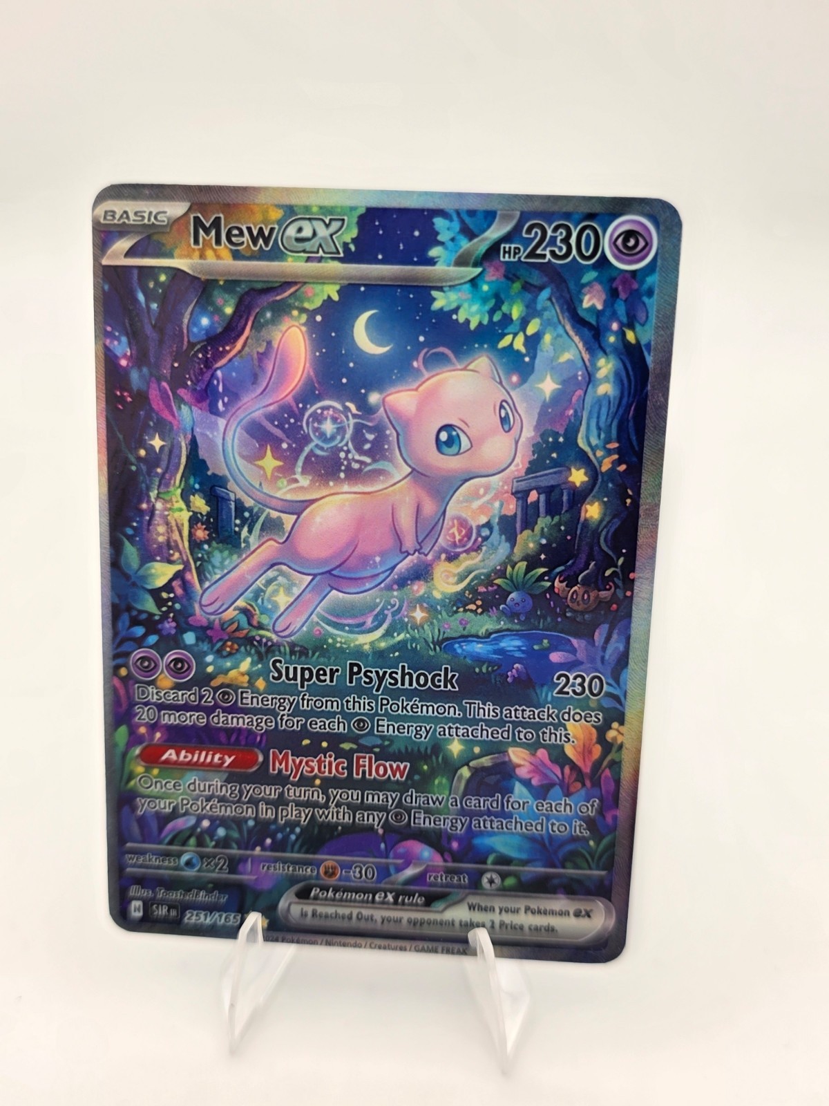 CUSTOM FAN ART Mew EX Night Holo Card CUSTOM FAN ART Mew EX Night Holo Card