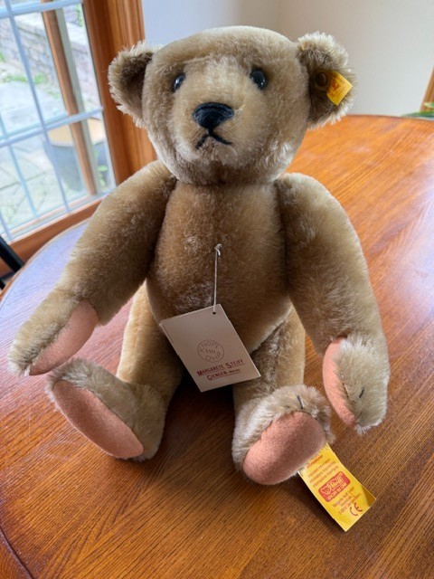 Vintage Steiff Mohair Teddy Bear 12" Margaret Strong Museum Jointed With Sound Vintage Steiff Mohair Teddy Bear 12" Margaret Strong Museum Jointed With Sound