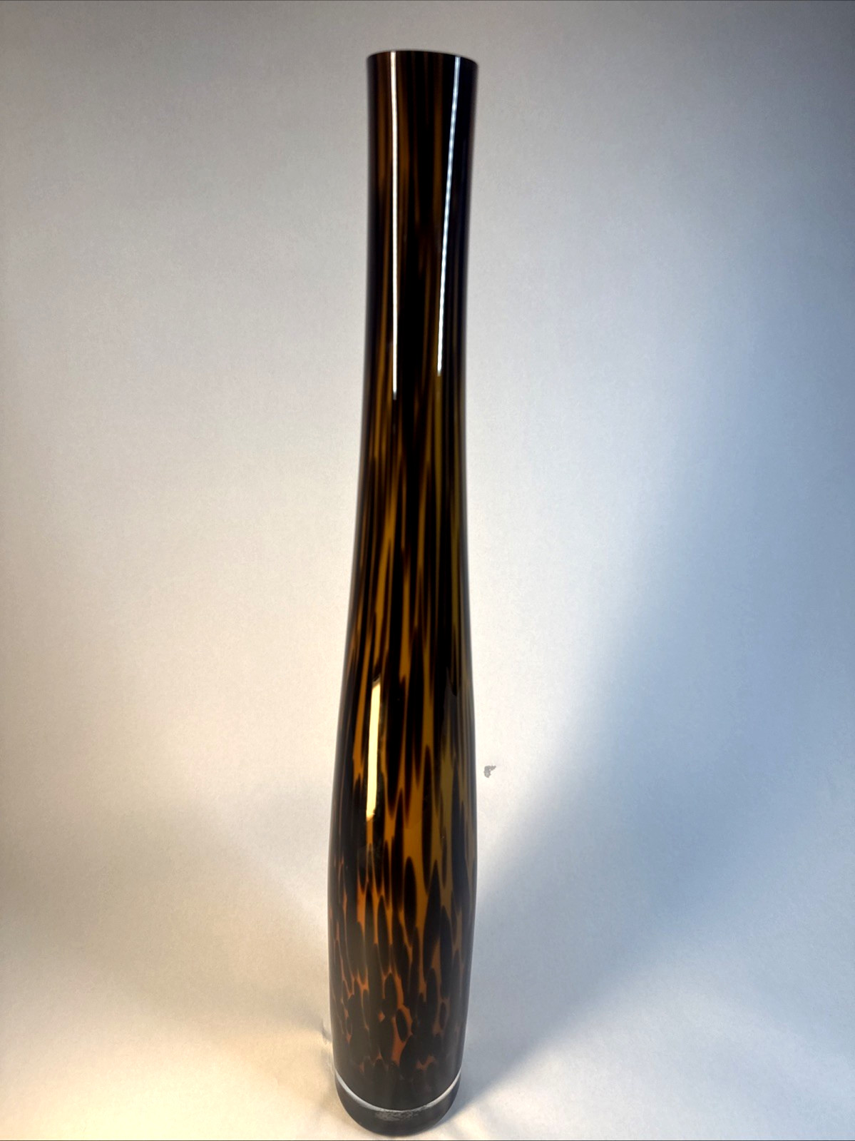 Noble Excellence Poland Leopard Art Glass Vase 21" x 3" Tall - Gorgeous Noble Excellence Poland Leopard Art Glass Vase 21" x 3" Tall - Gorgeous
