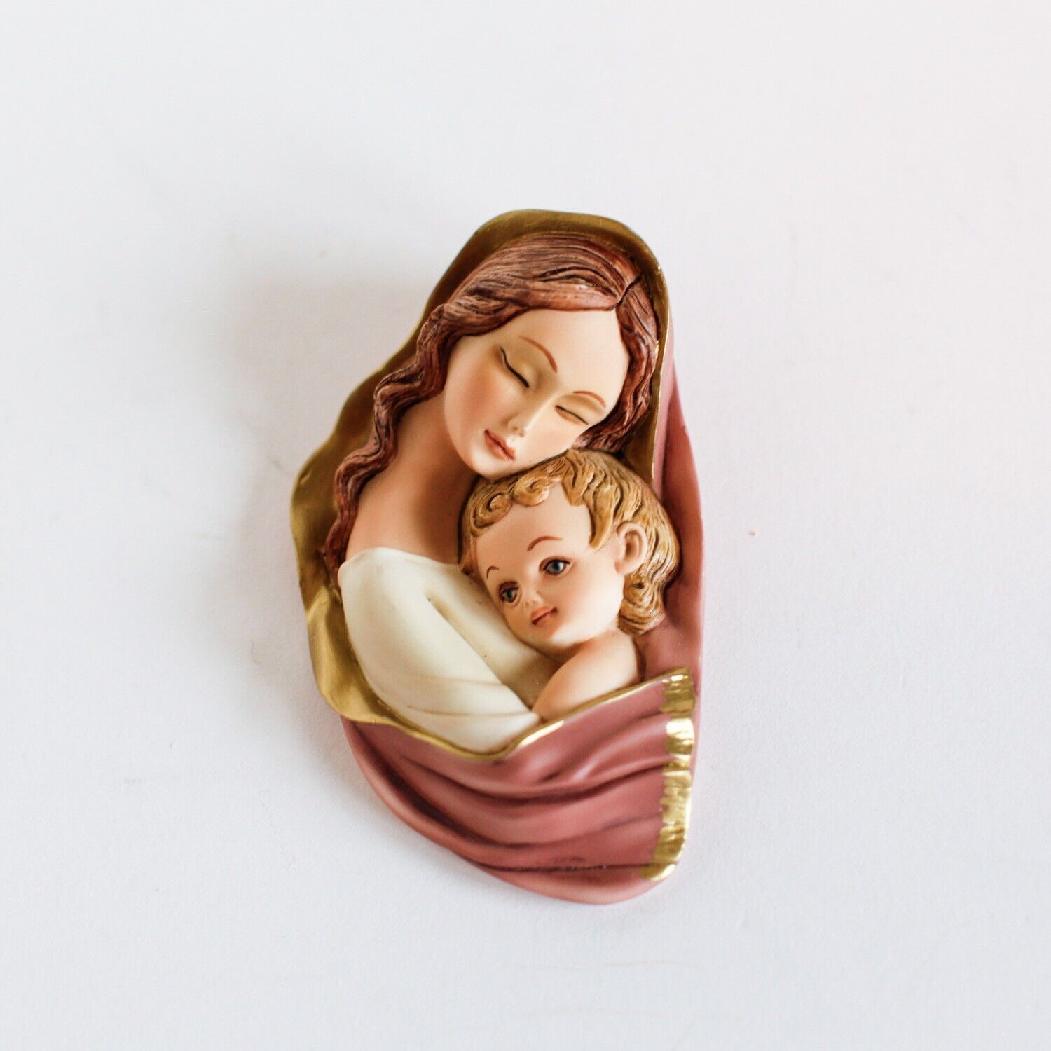 Madonna Mother And Child Wall Plaque 3D Mini 4” Boda