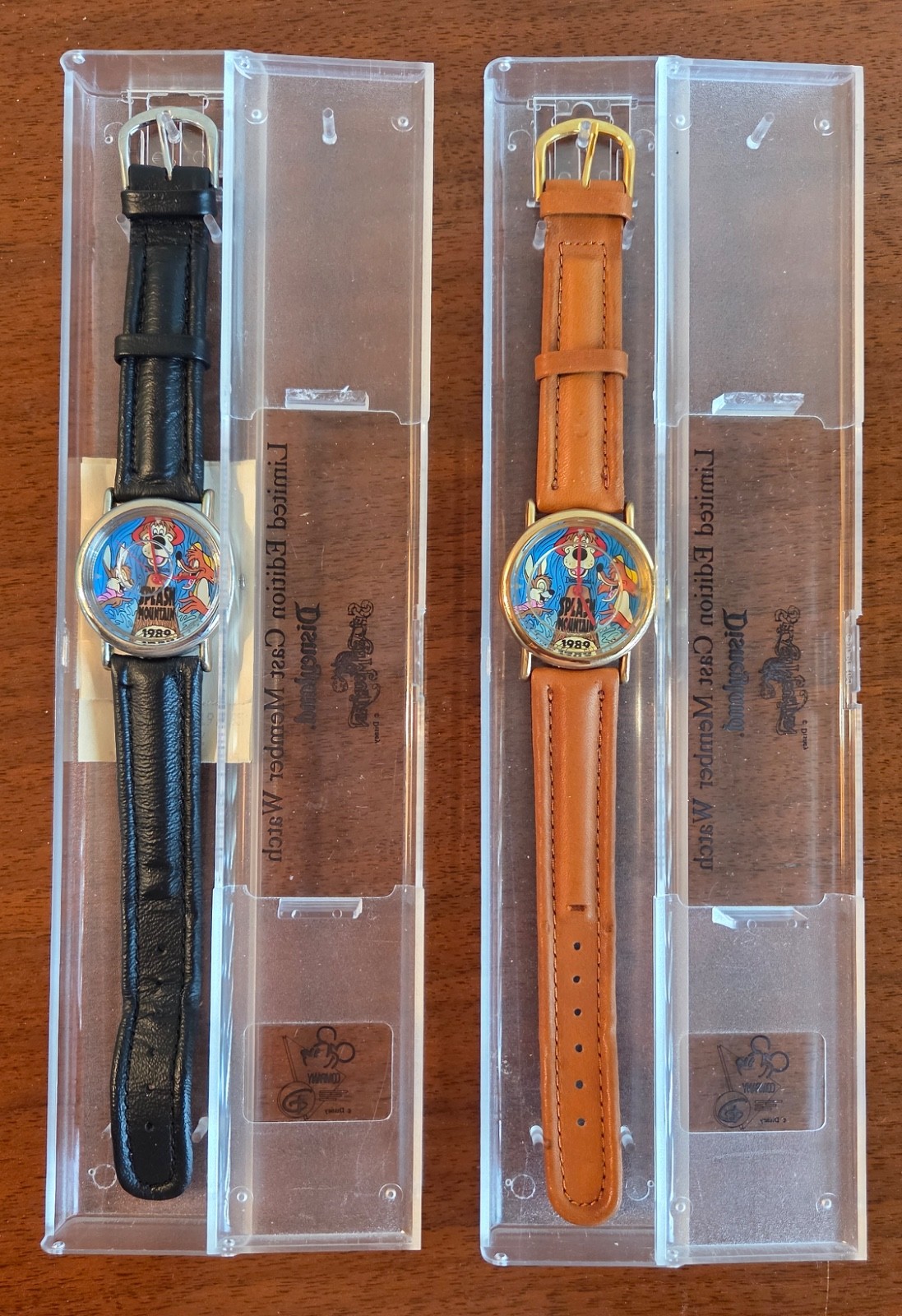 TWO 1989 Disneyland SPLASH MOUNTAIN LE Cast Member Watches ORIGINAL OWNER Rare
