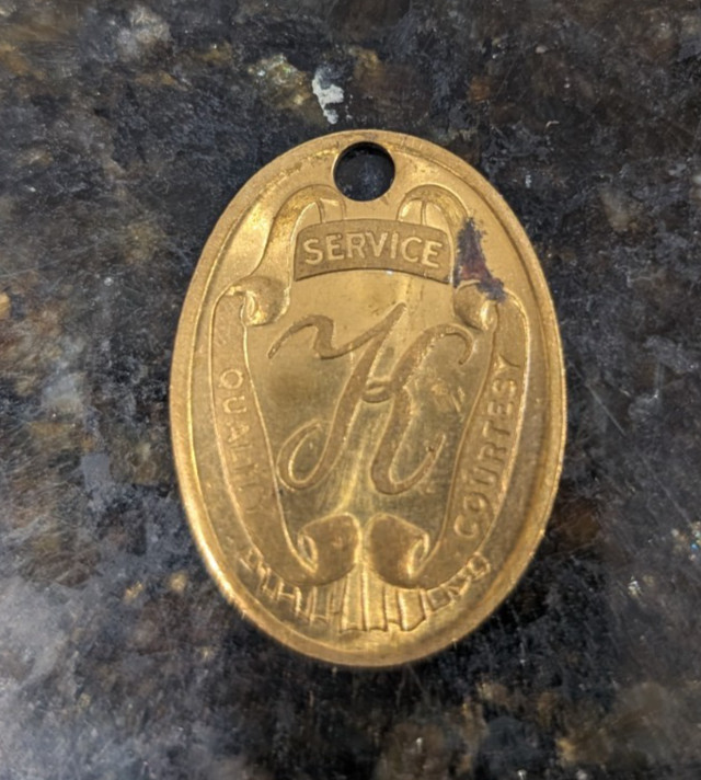 Rare Vintage Brass ID Tag – Konner’s Paterson New Jersey – Business Memorabilia