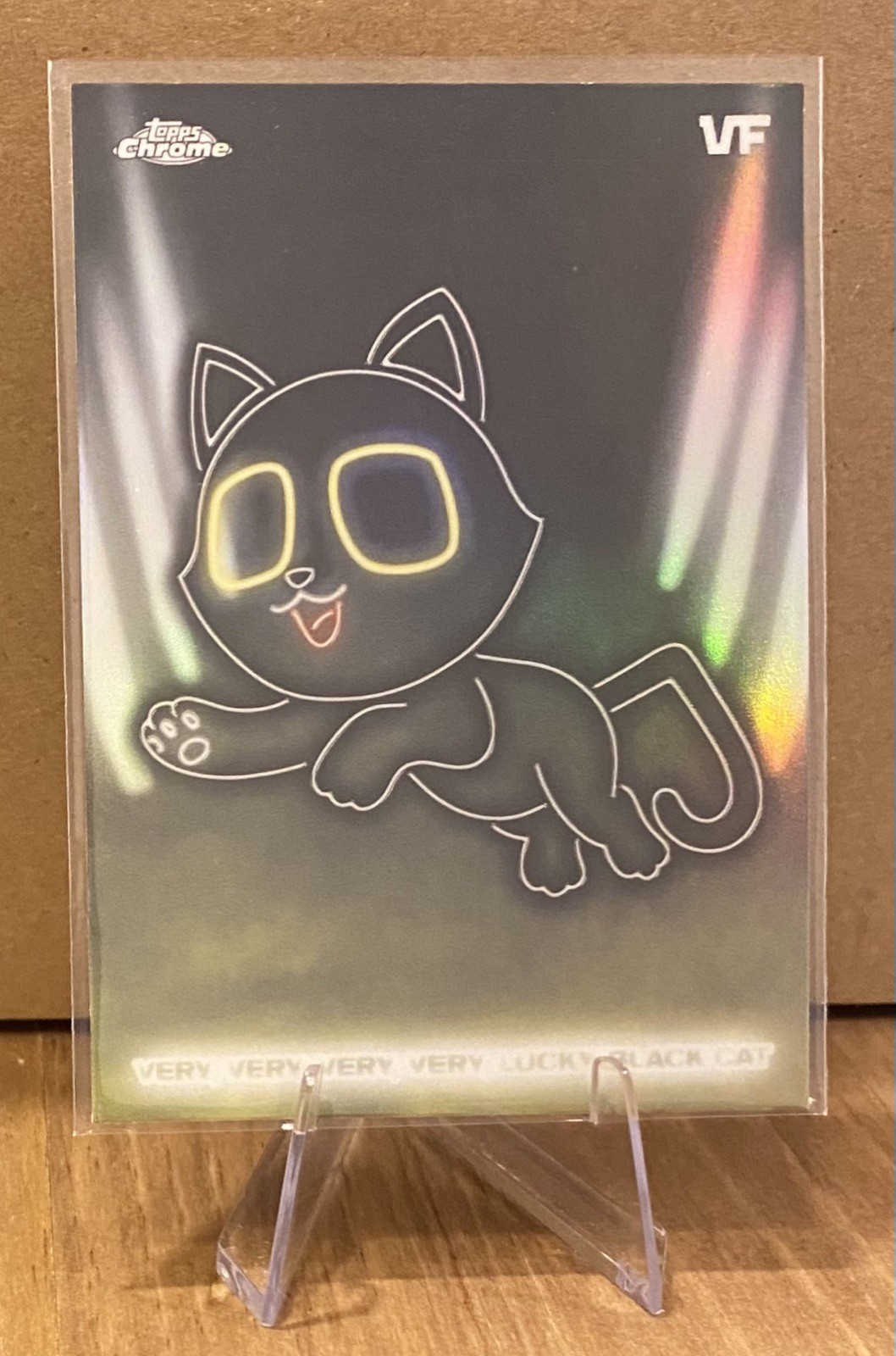 VERY VERY VERY VERY LUCKY BLACK CAT 2026 TOPPS CHROME VEEFRIENDS NEON NE-7 VERY VERY VERY VERY LUCKY BLACK CAT 2026 TOPPS CHROME VEEFRIENDS NEON NE-7