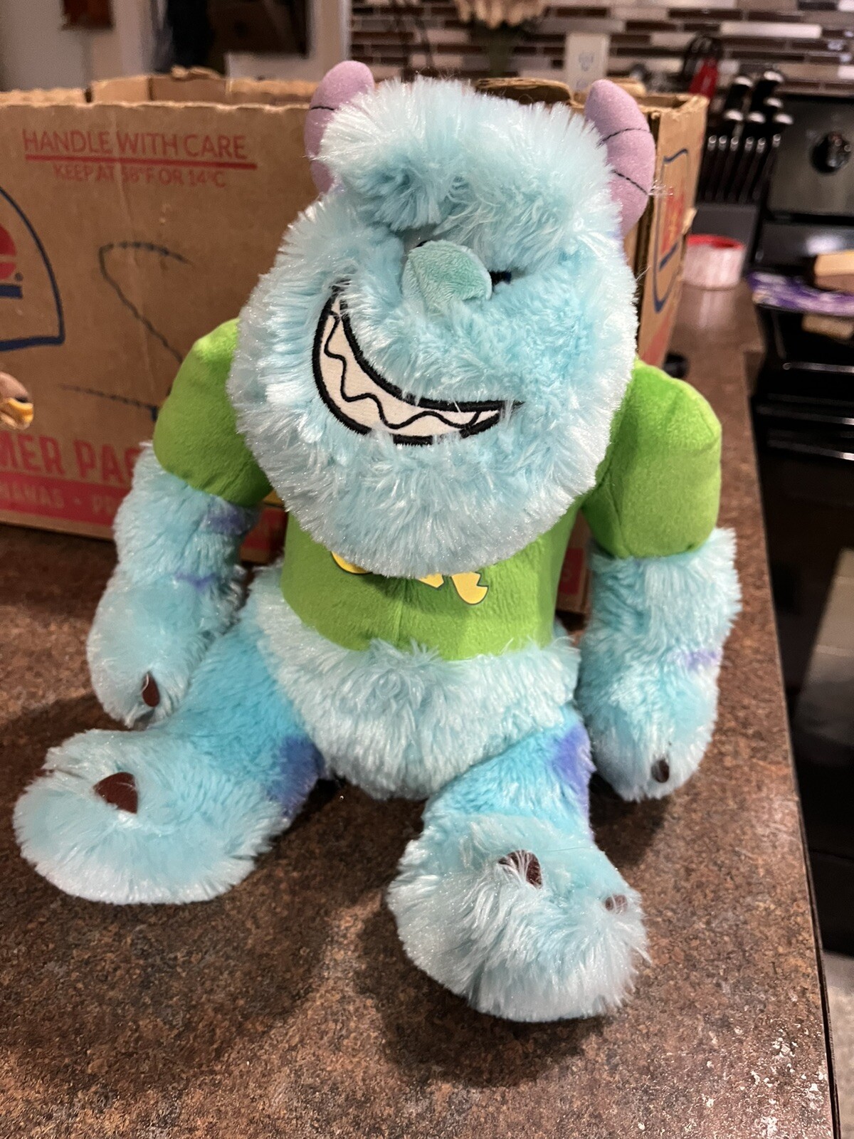 Disney Monsters Inc Sulley Plush Green OK  T-Shirt 12" Sitting Plush
