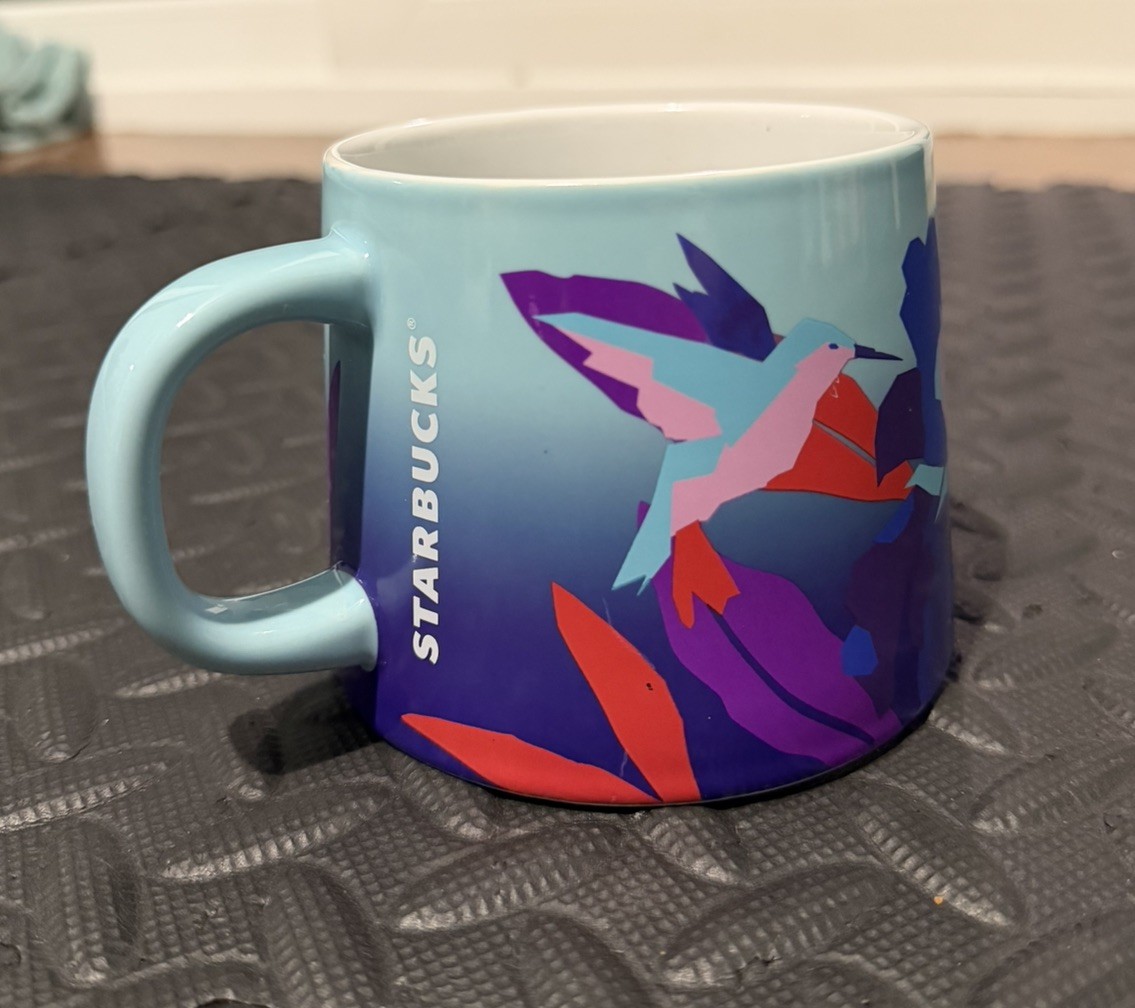 Starbucks 2023 Mother's Day Gradient Iris Hummingbird 14 Oz Ceramic Mug Starbucks 2023 Mother's Day Gradient Iris Hummingbird 14 Oz Ceramic Mug