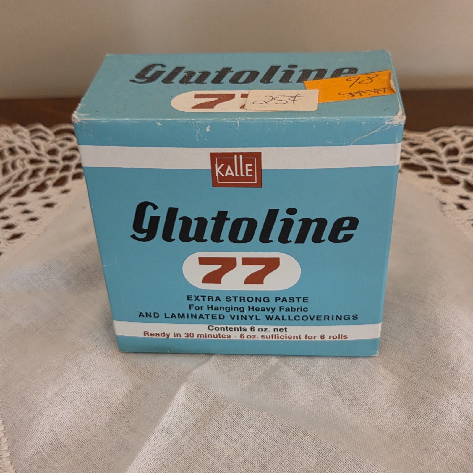 Vintage 1970s Kalle Glutoline 77 Wallpaper Paste MCM Hardware Advertising NOS Vintage 1970s Kalle Glutoline 77 Wallpaper Paste MCM Hardware Advertising NOS