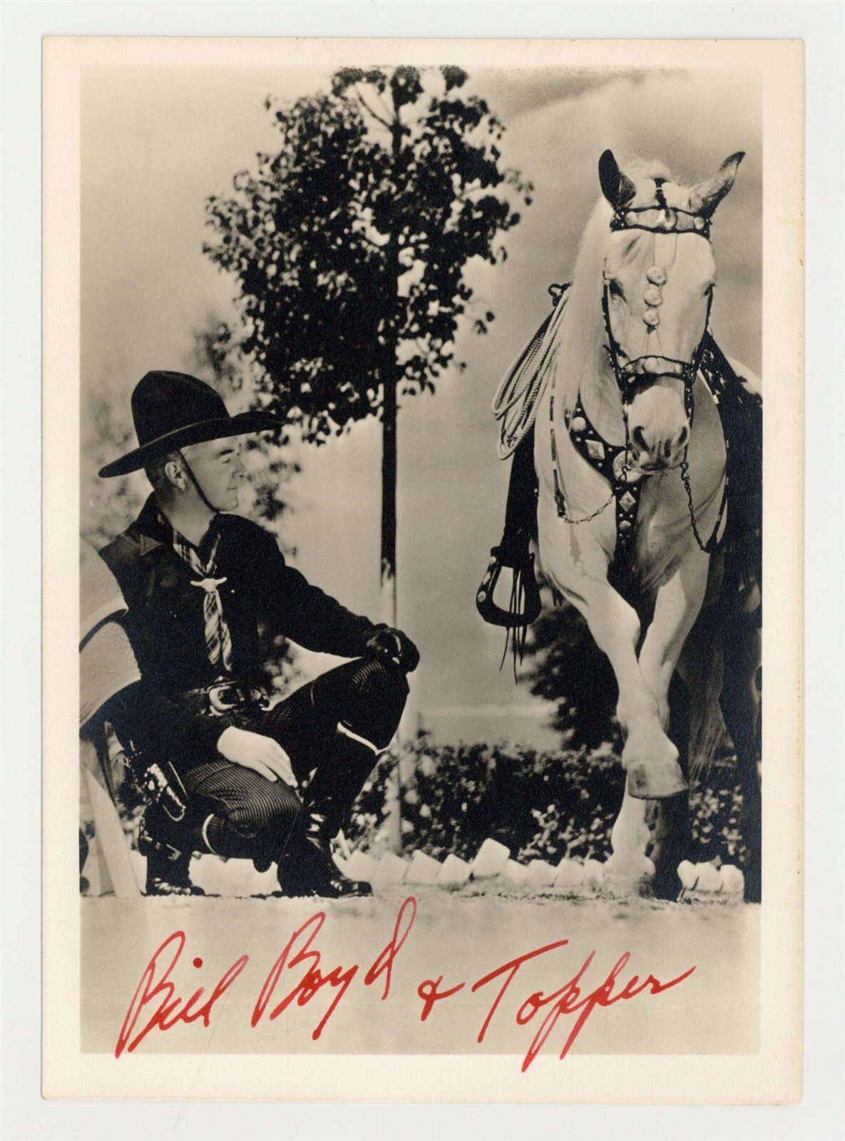 Bill Boyd & Topper 1938 Signed 5x7 Hopalong Cassidy Actor Photo Portrait J14227 Bill Boyd & Topper 1938 Signed 5x7 Hopalong Cassidy Actor Photo Portrait J14227