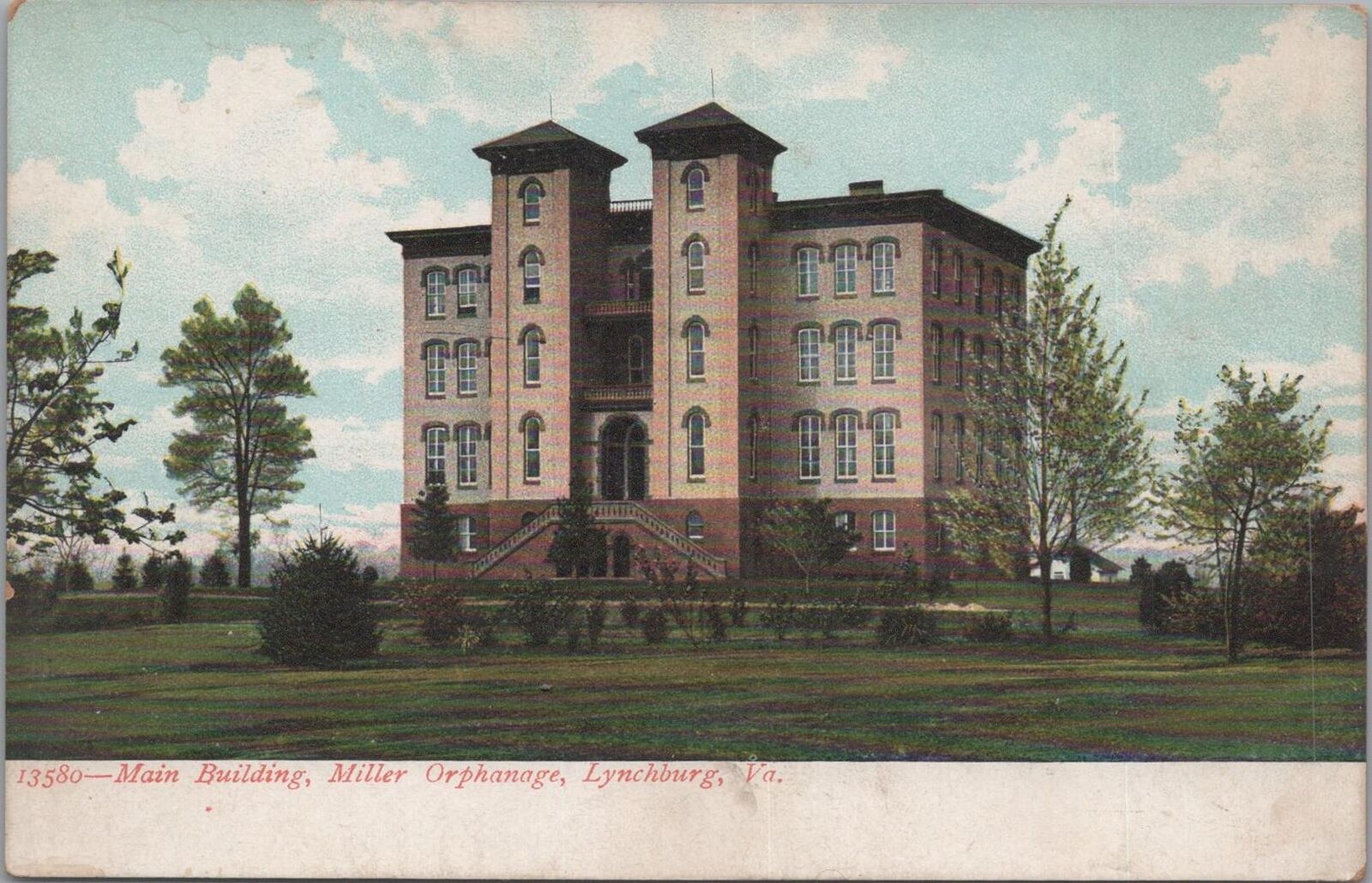 Postcard Main Building Miller Orphanage Lynchburg VA