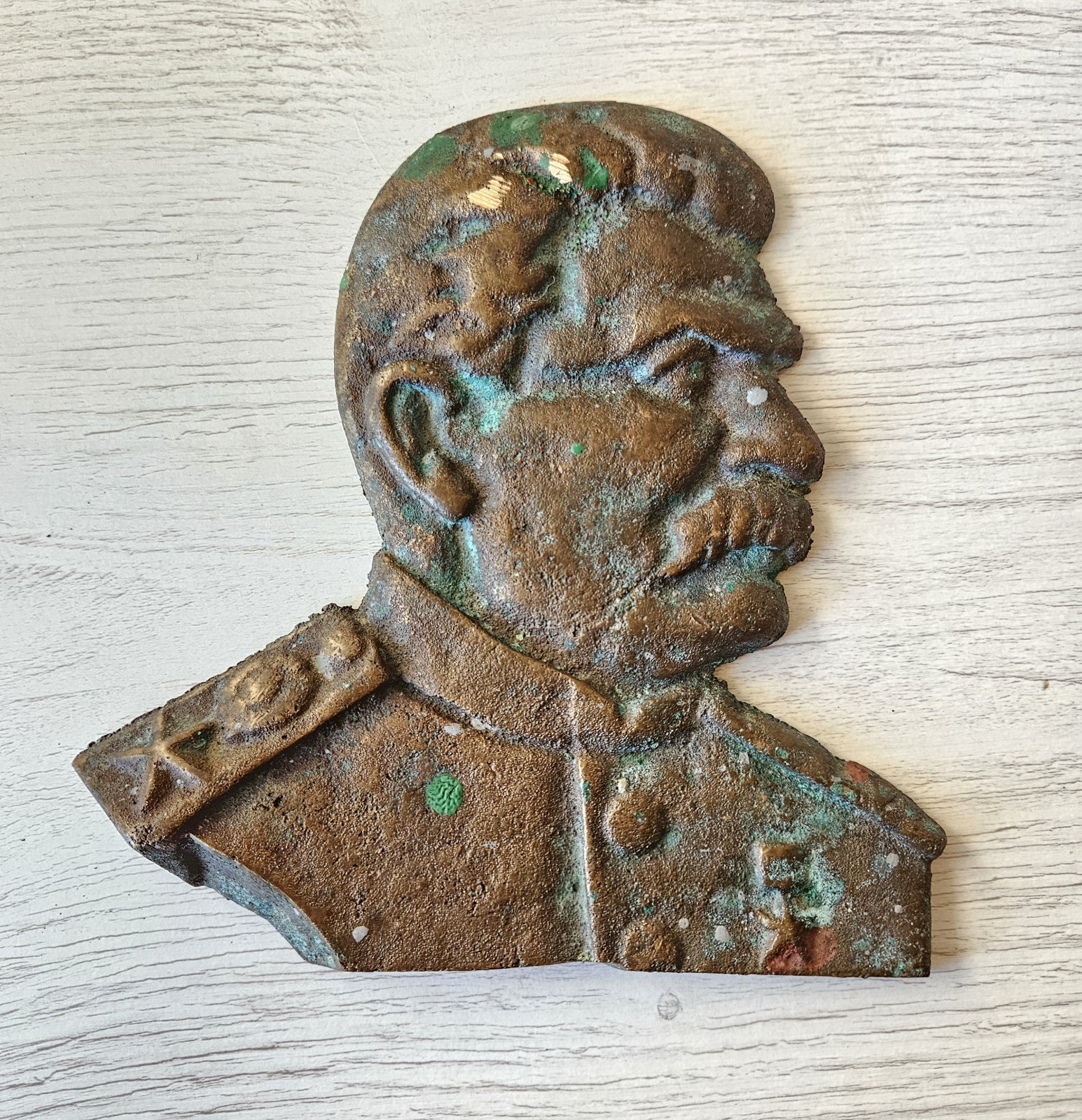 Original Soviet USSR Joseph Stalin Brass Bas-Relief Plaque Vintage 1950s Original Soviet USSR Joseph Stalin Brass Bas-Relief Plaque Vintage 1950s