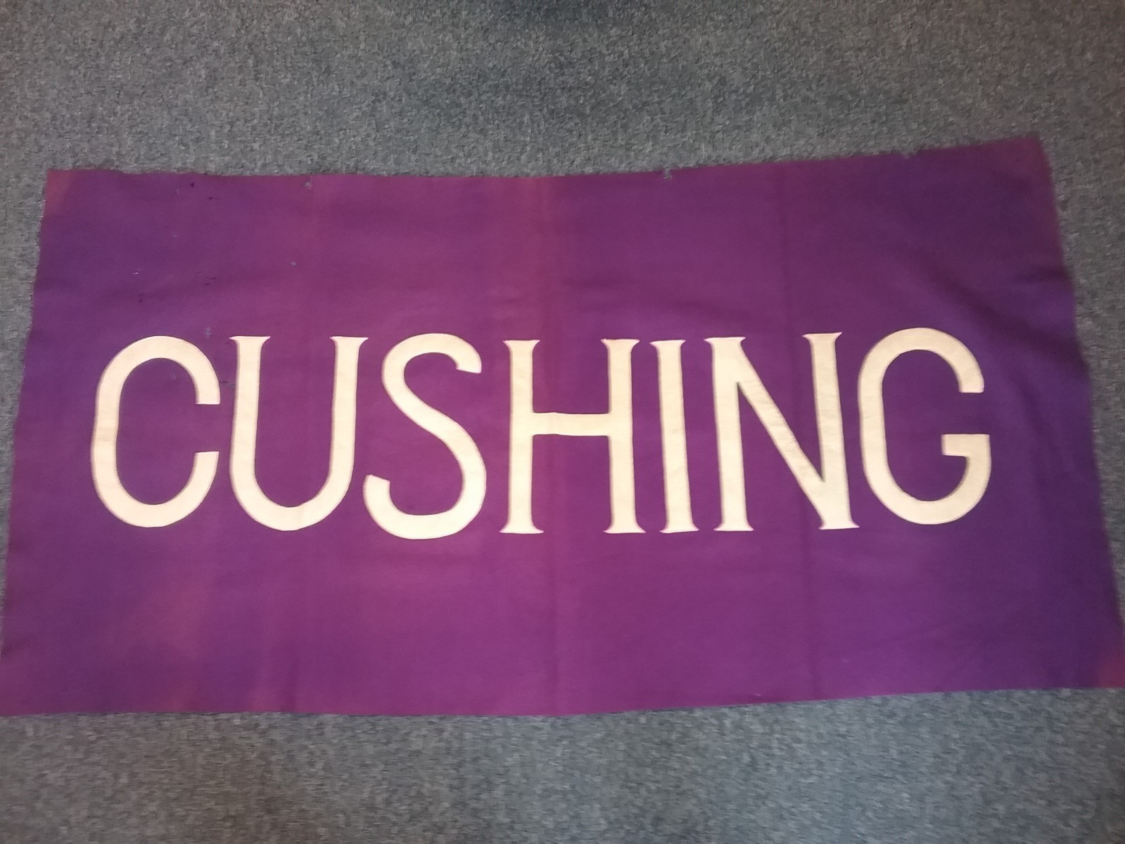 HUGE Antique Cushing Academy Wool Felt Stitched Banner VGC 32 x 64 HTF RARE HUGE Antique Cushing Academy Wool Felt Stitched Banner VGC 32 x 64 HTF RARE