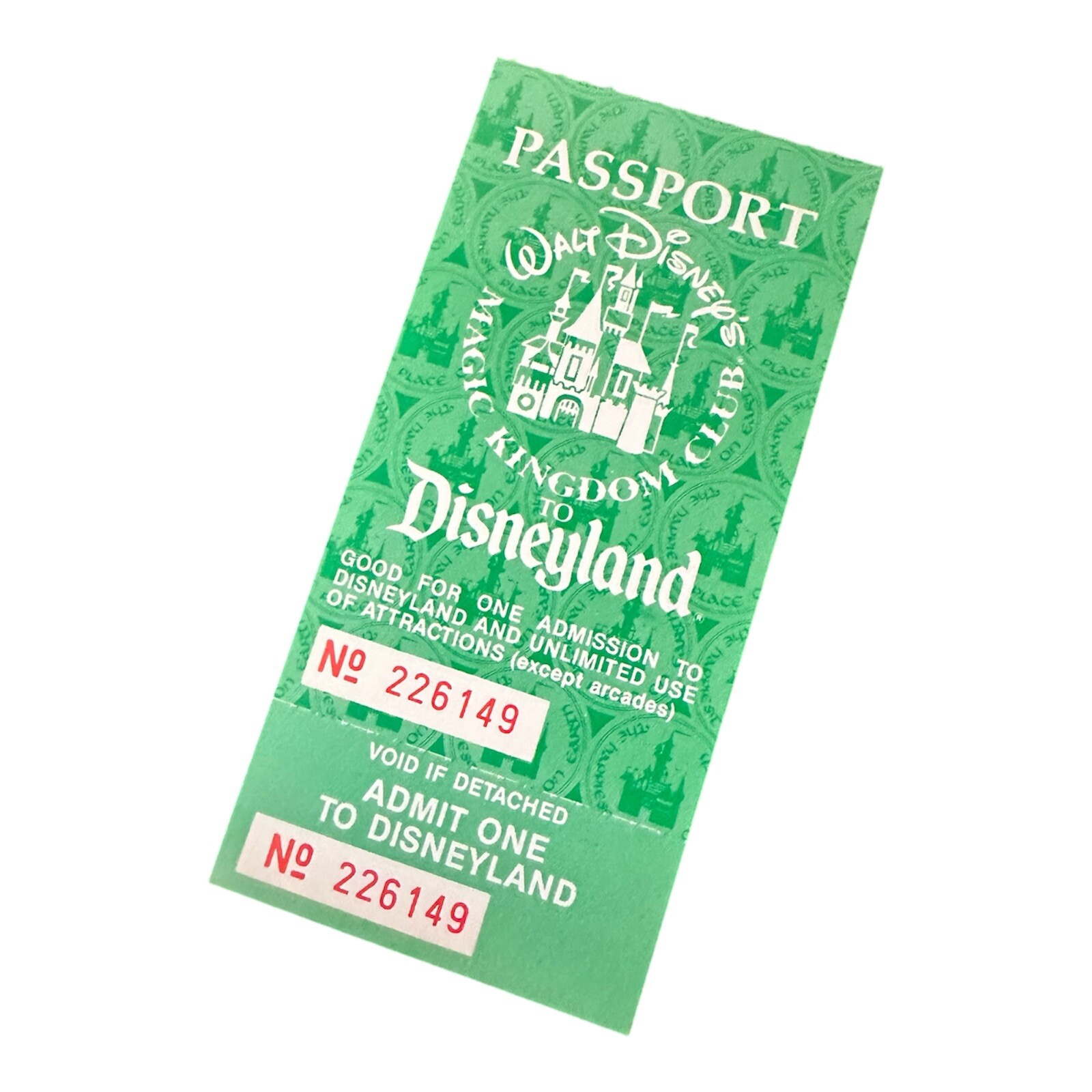 New 1986 Disneyland Ticket New 1986 Disneyland Ticket