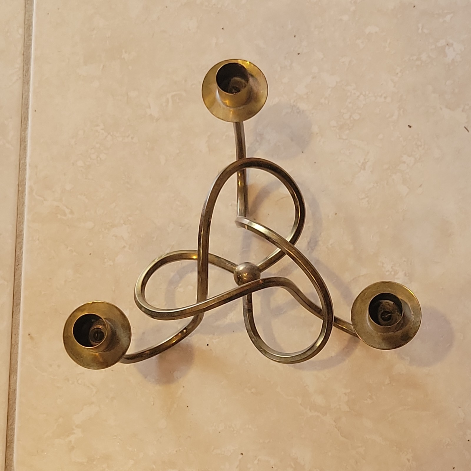 Josef Frank Svenskt Tenn Brass Swedish Modern 'Knot of Friendship' Candle Holder Josef Frank Svenskt Tenn Brass Swedish Modern 'Knot of Friendship' Candle Holder